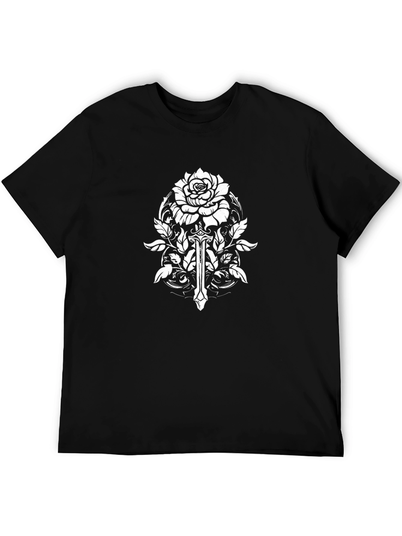 Rose and Sword Black T-Shirt