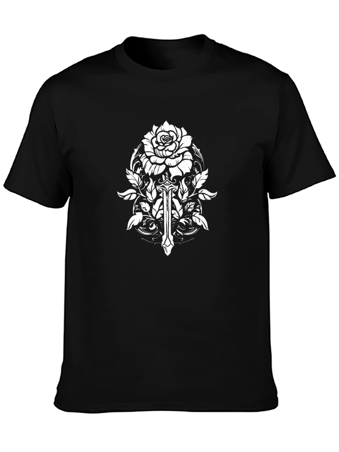 Rose and Sword Black T-Shirt
