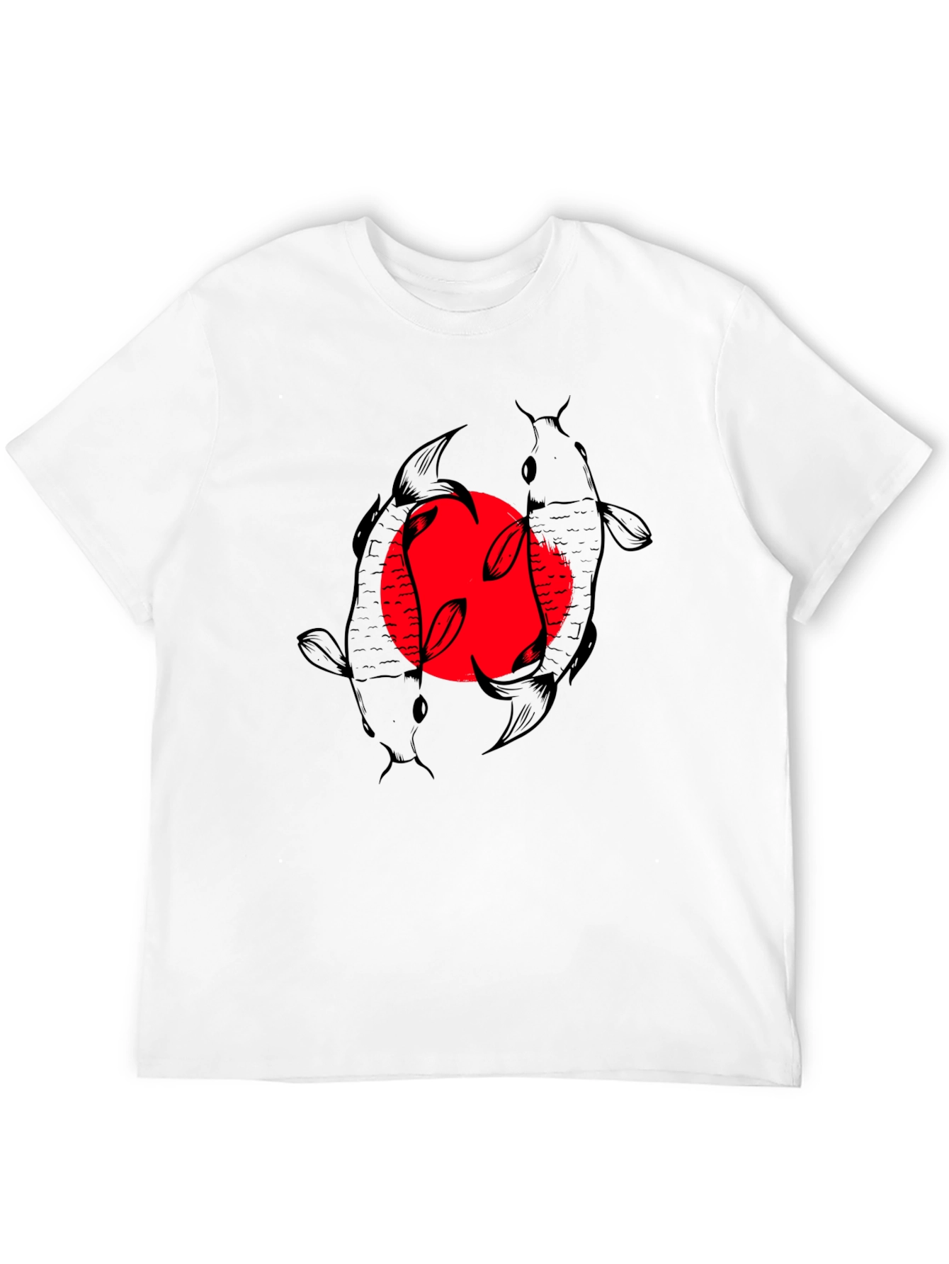 Koi Fish Graphic T-Shirt - Black Stylish Design