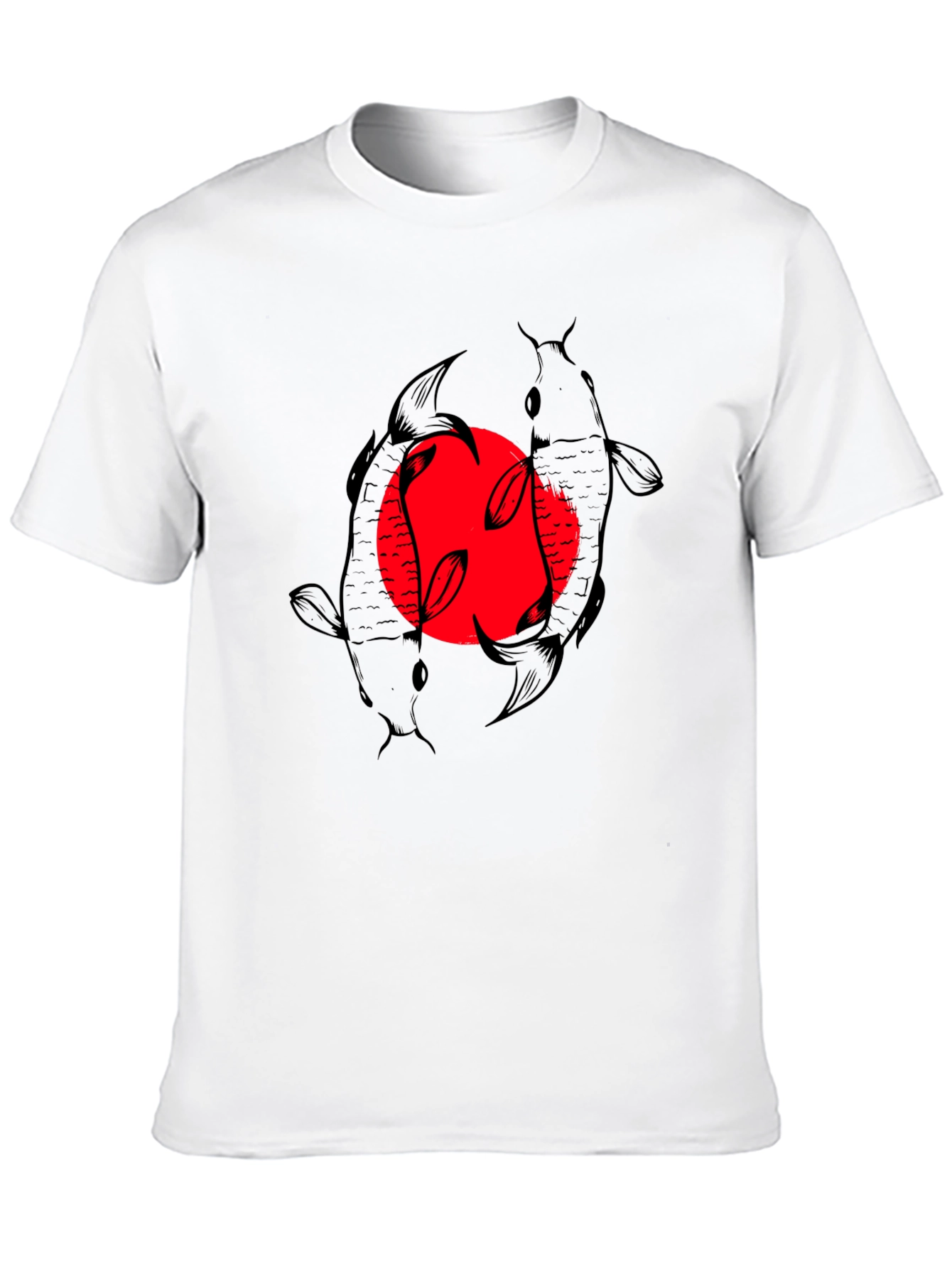 Koi Fish Graphic T-Shirt - Black Stylish Design