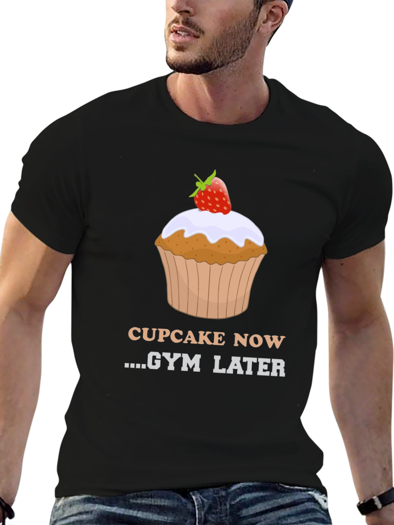 Cupcake Now Gym Later Graphic Tee