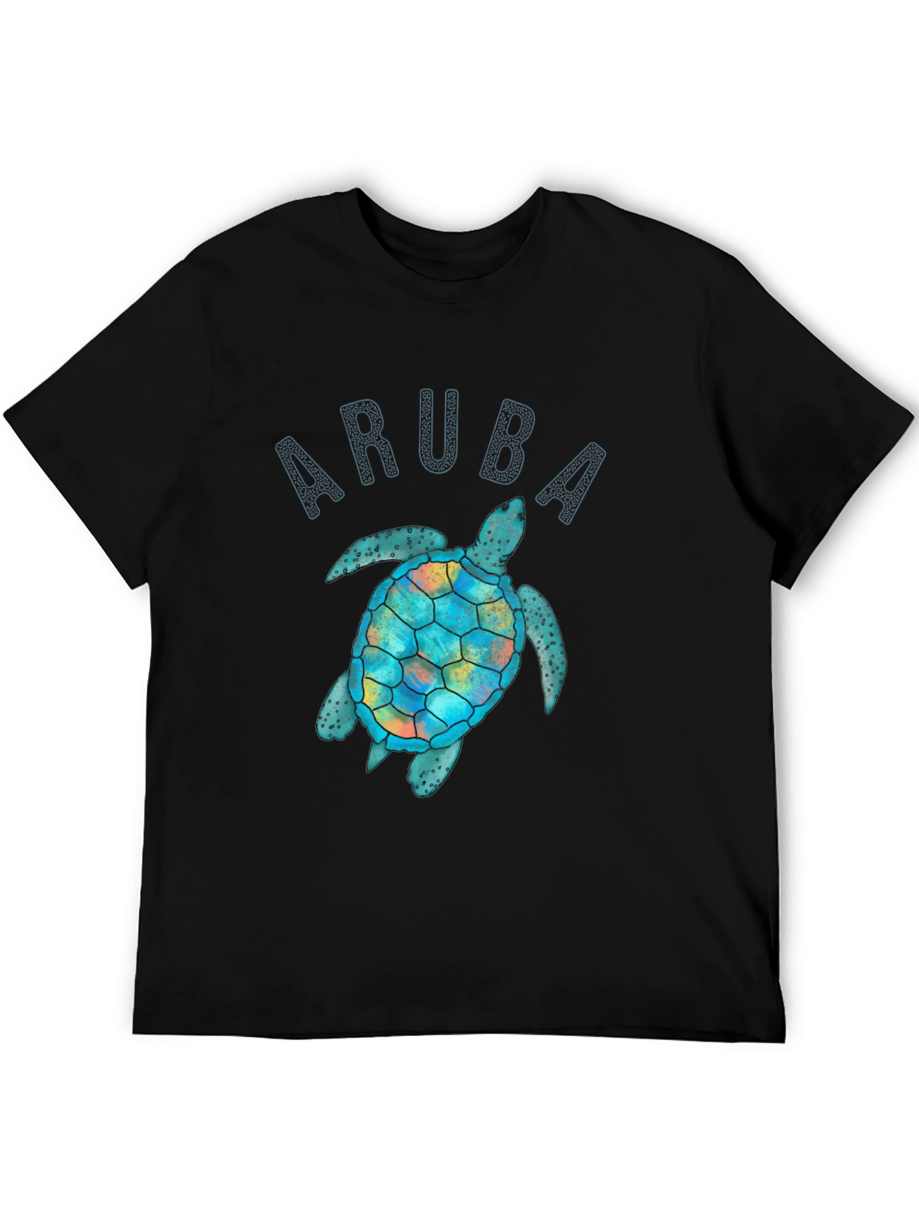 Aruba Turtle Graphic Tee - Black Unisex T-Shirt