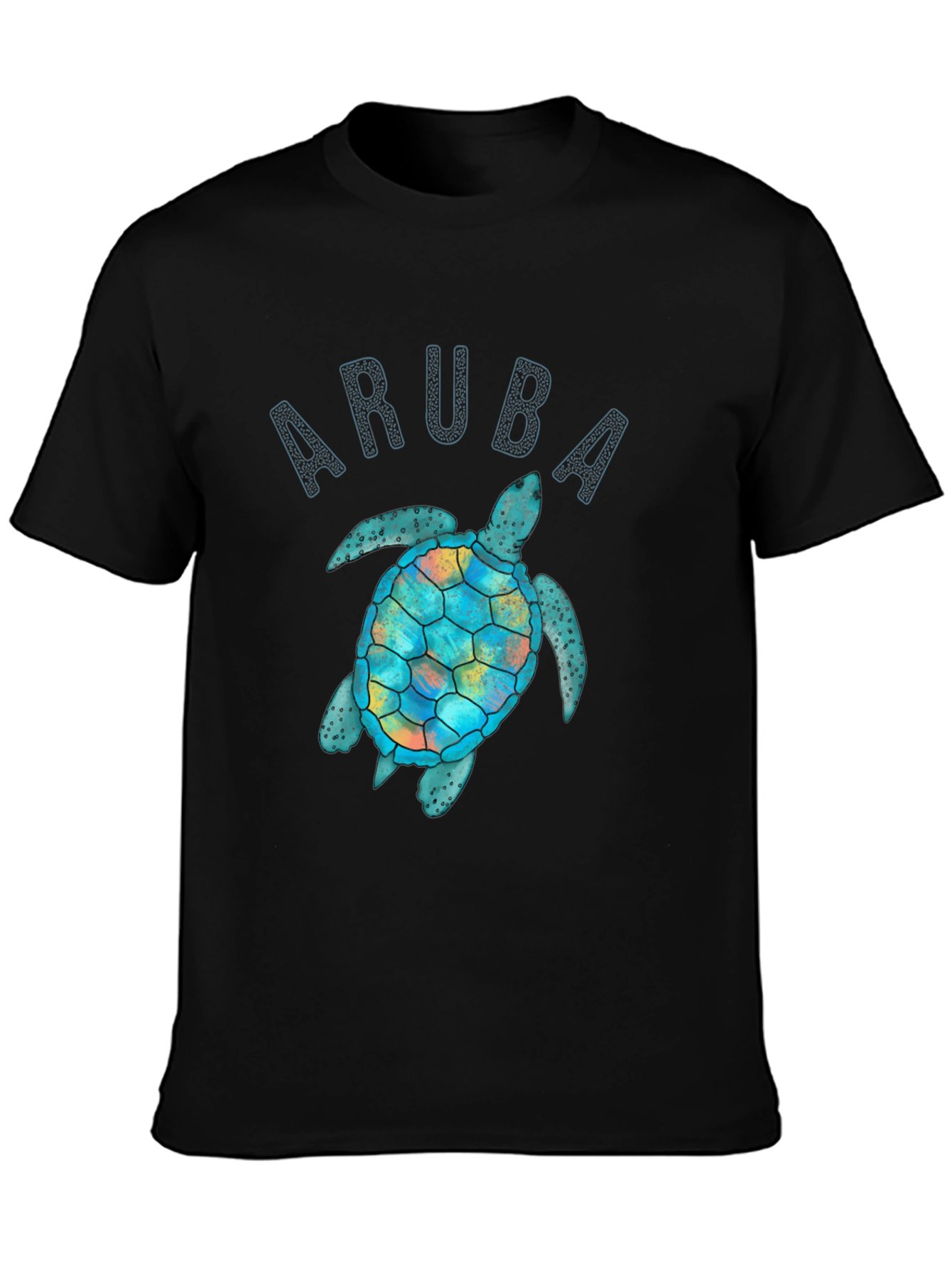 Aruba Turtle Graphic Tee - Black Unisex T-Shirt