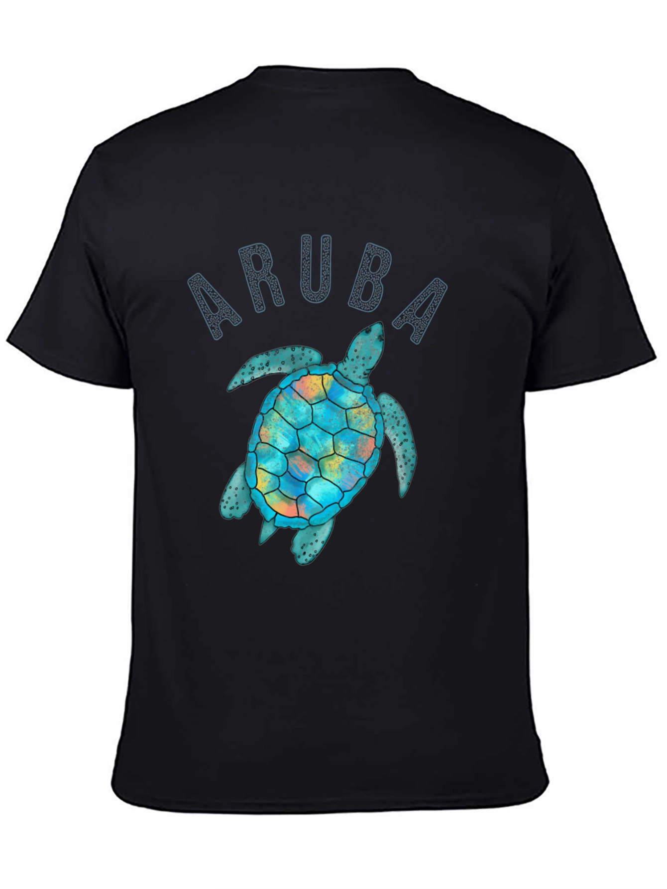 Aruba Turtle Graphic Tee - Black Unisex T-Shirt