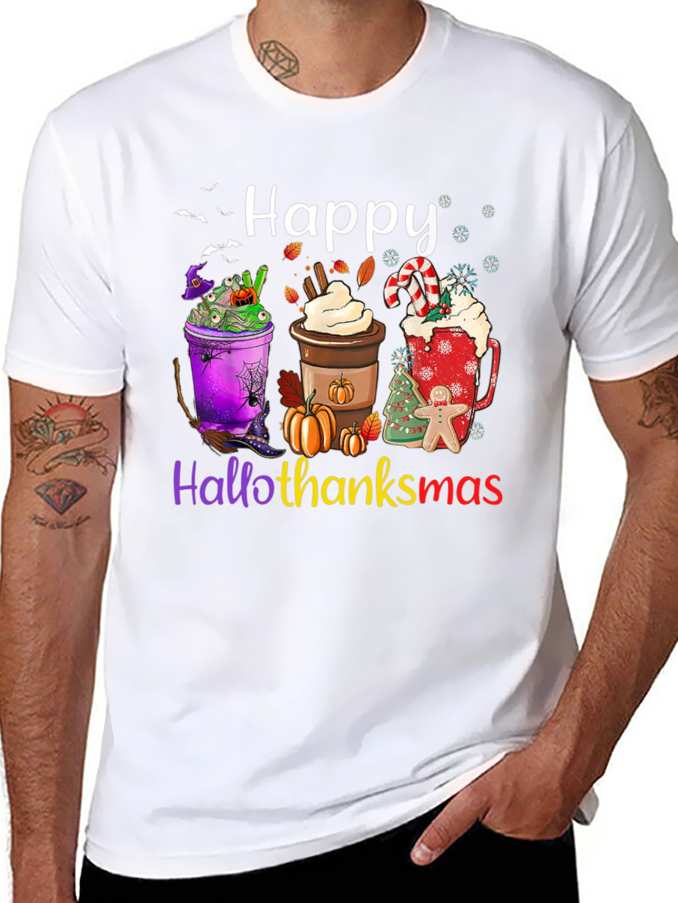 Happy Hallothanksmas Shirt Holiday Theme Festive Apparel