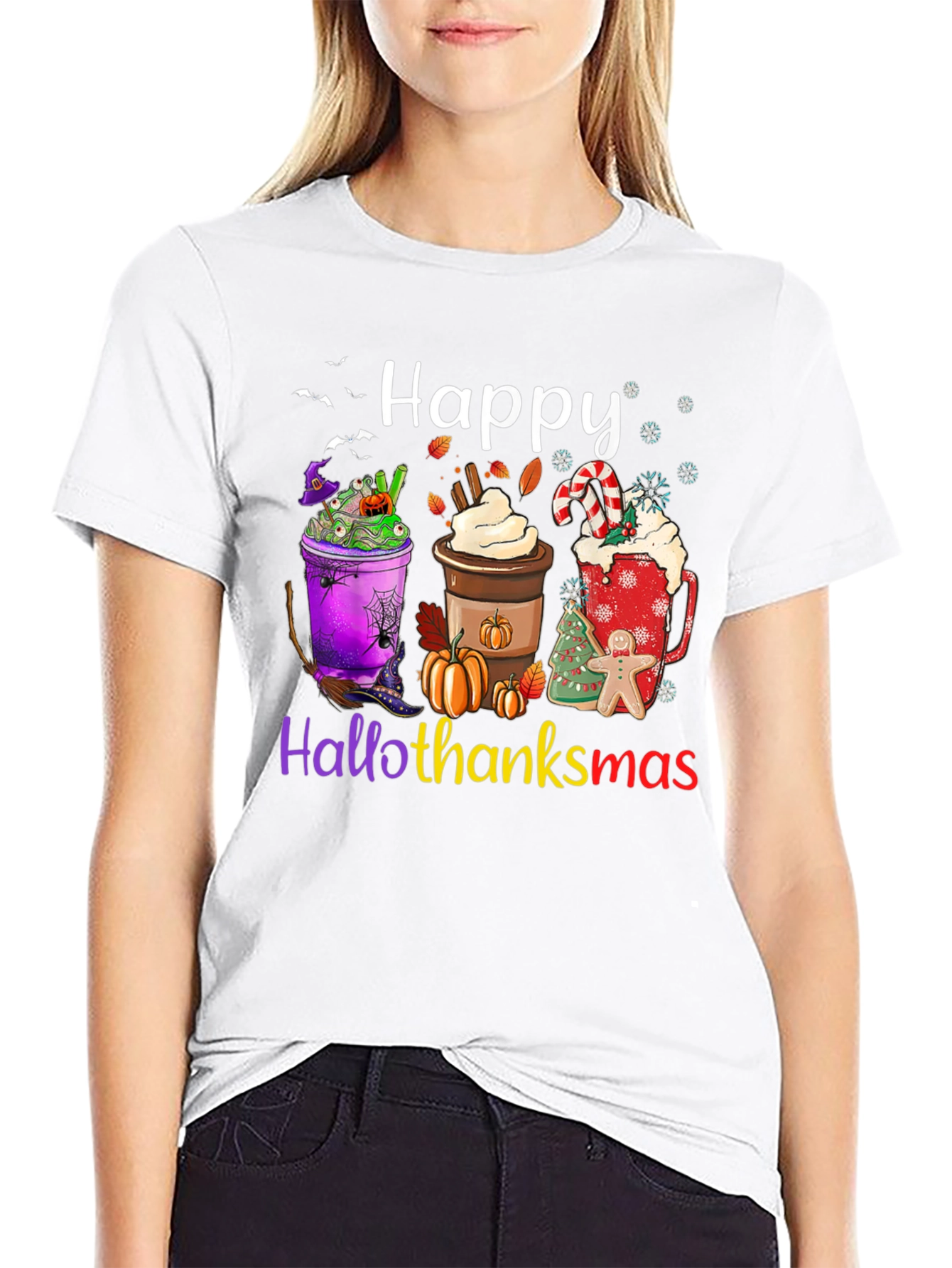 Happy Hallothanksmas Shirt Holiday Theme Festive Apparel