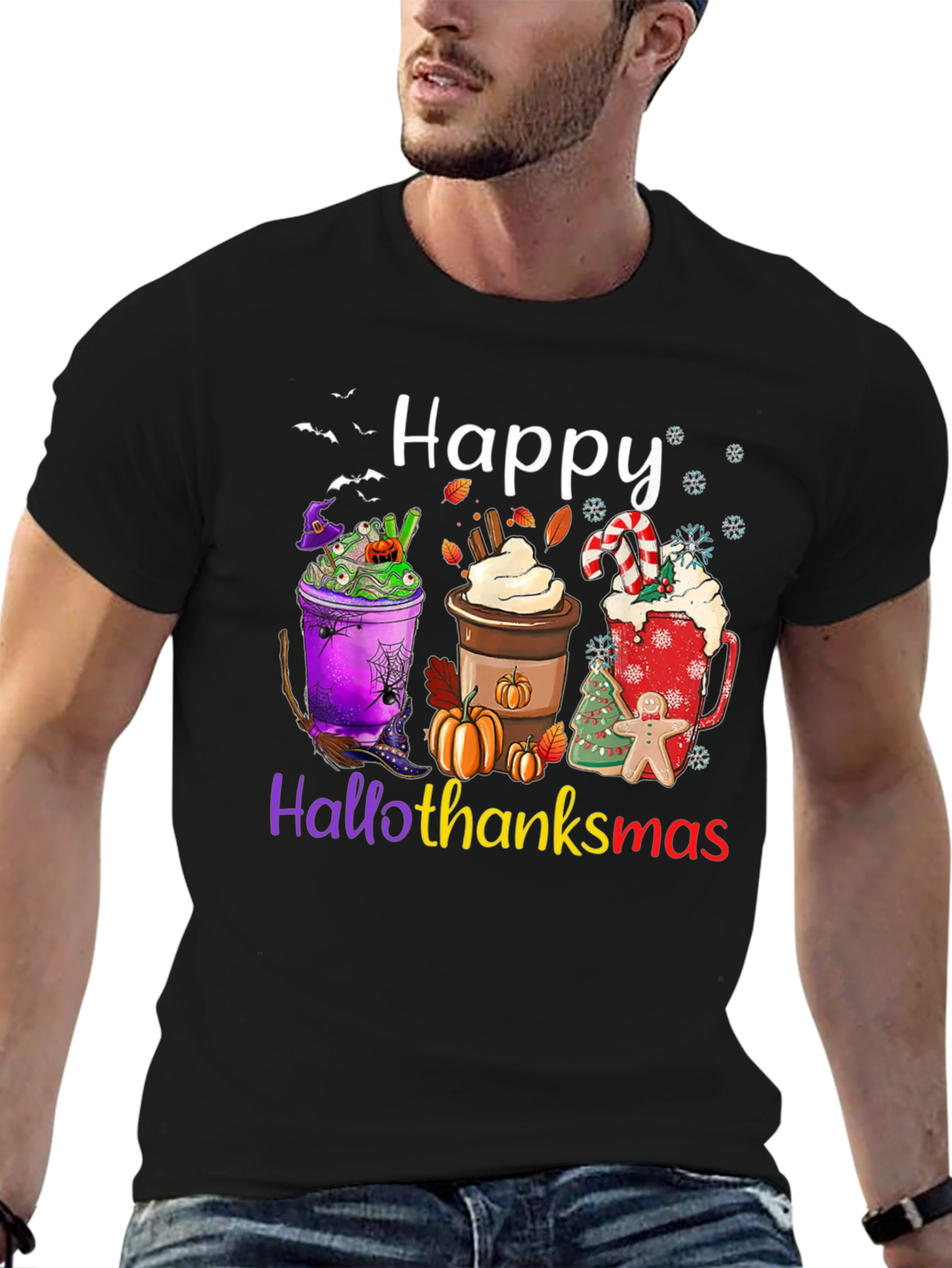 Happy Hallothanksmas Shirt Holiday Theme Festive Apparel