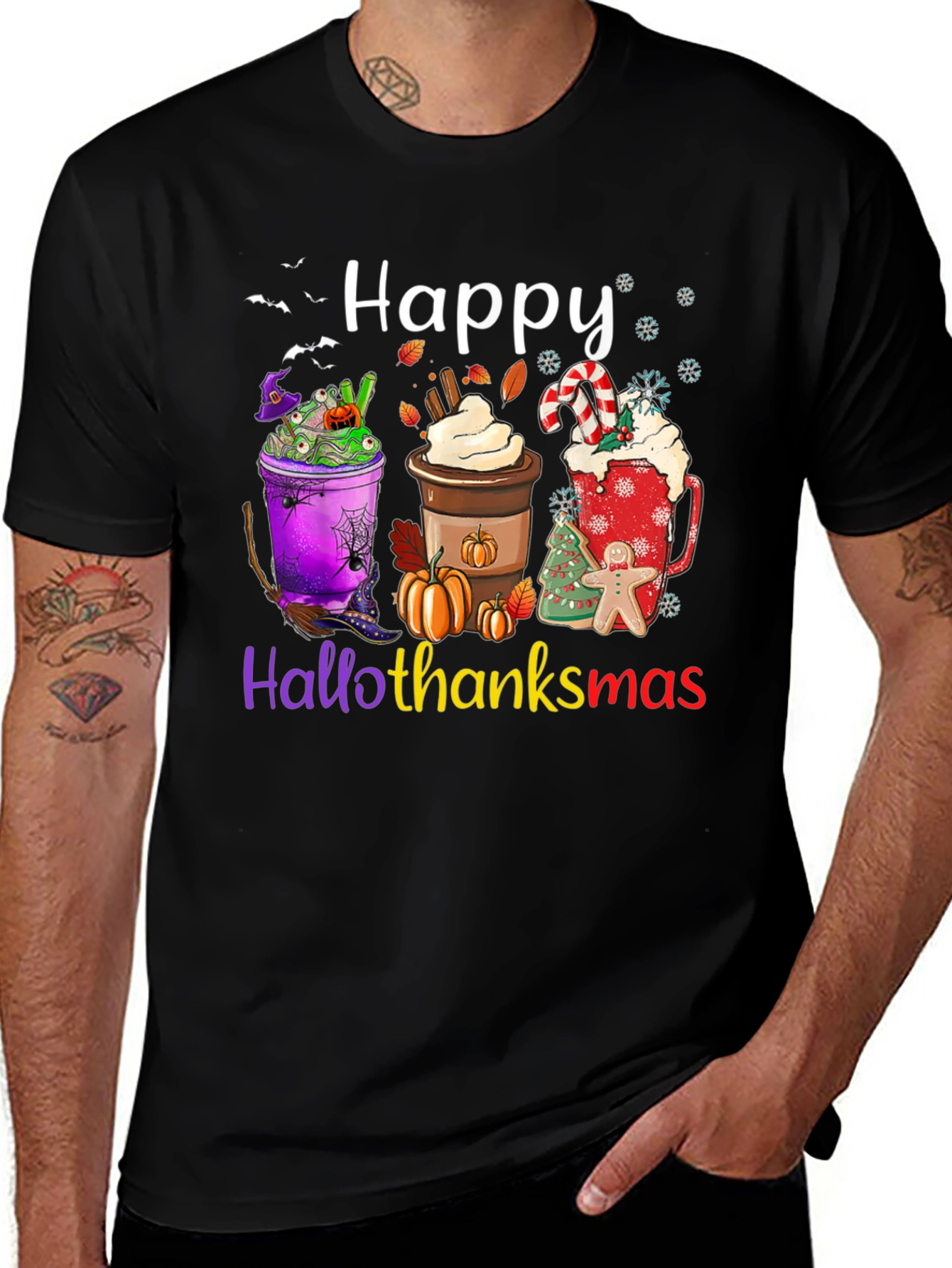 Happy Hallothanksmas Shirt Holiday Theme Festive Apparel