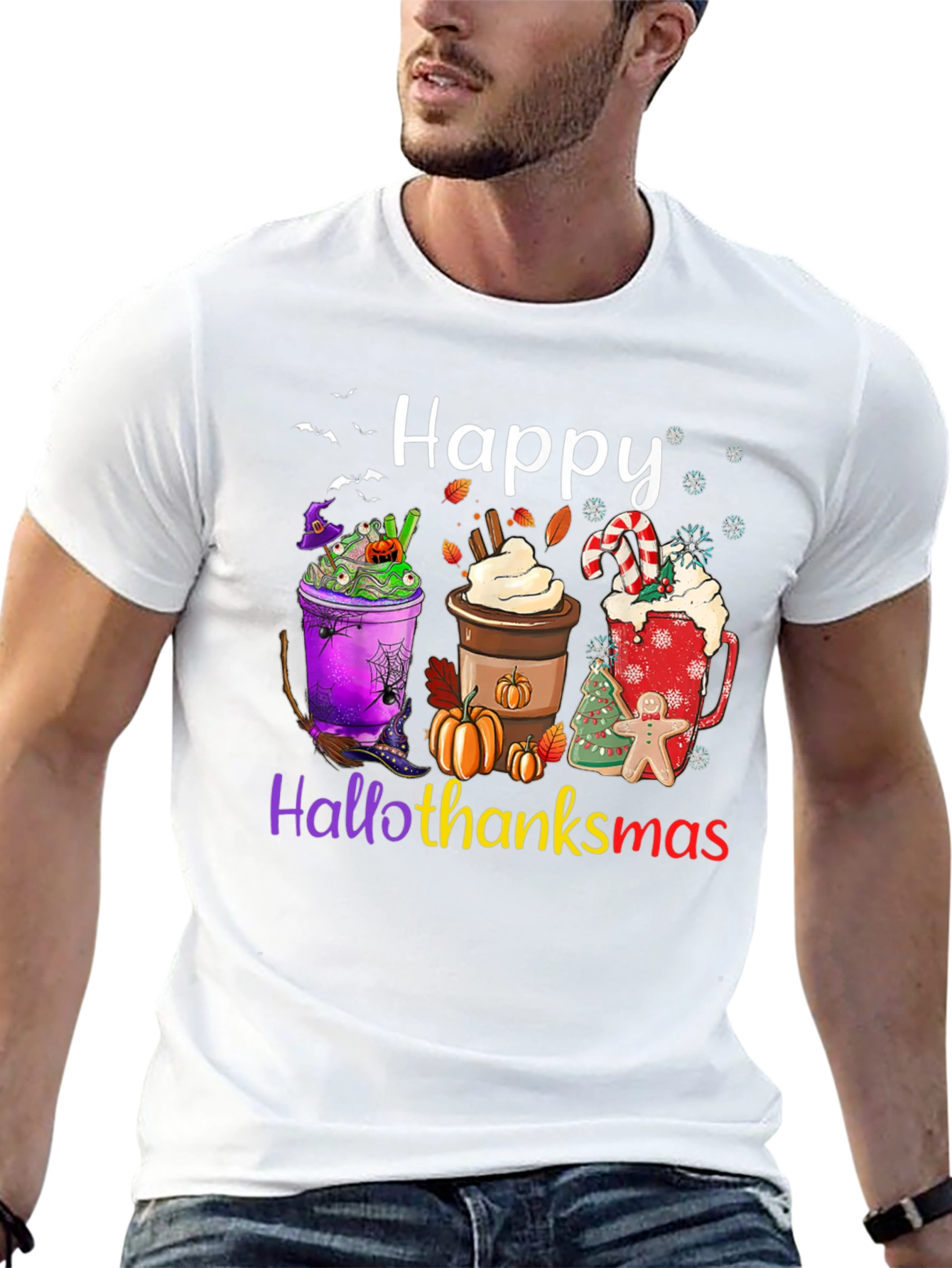 Happy Hallothanksmas Shirt Holiday Theme Festive Apparel