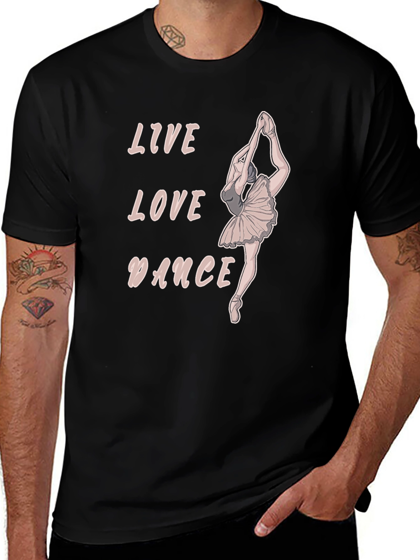 Live Love Dance Ballerina T-Shirt - Black