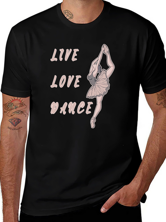 Live Love Dance Ballerina T-Shirt - Black