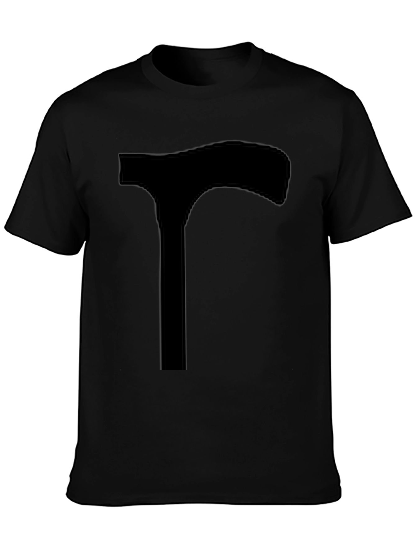 Mens Black T-Shirt with Walking Cane Graphic Print