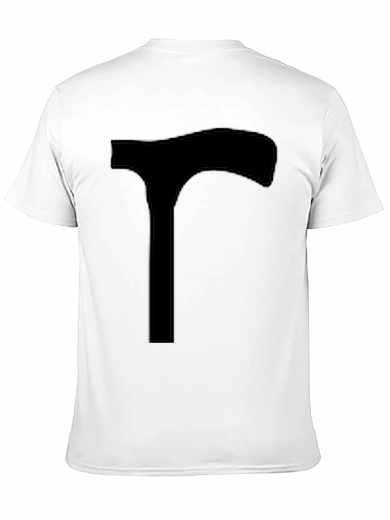 Mens Black T-Shirt with Walking Cane Graphic Print