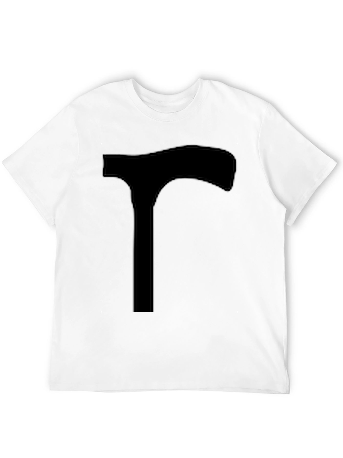 Mens Black T-Shirt with Walking Cane Graphic Print
