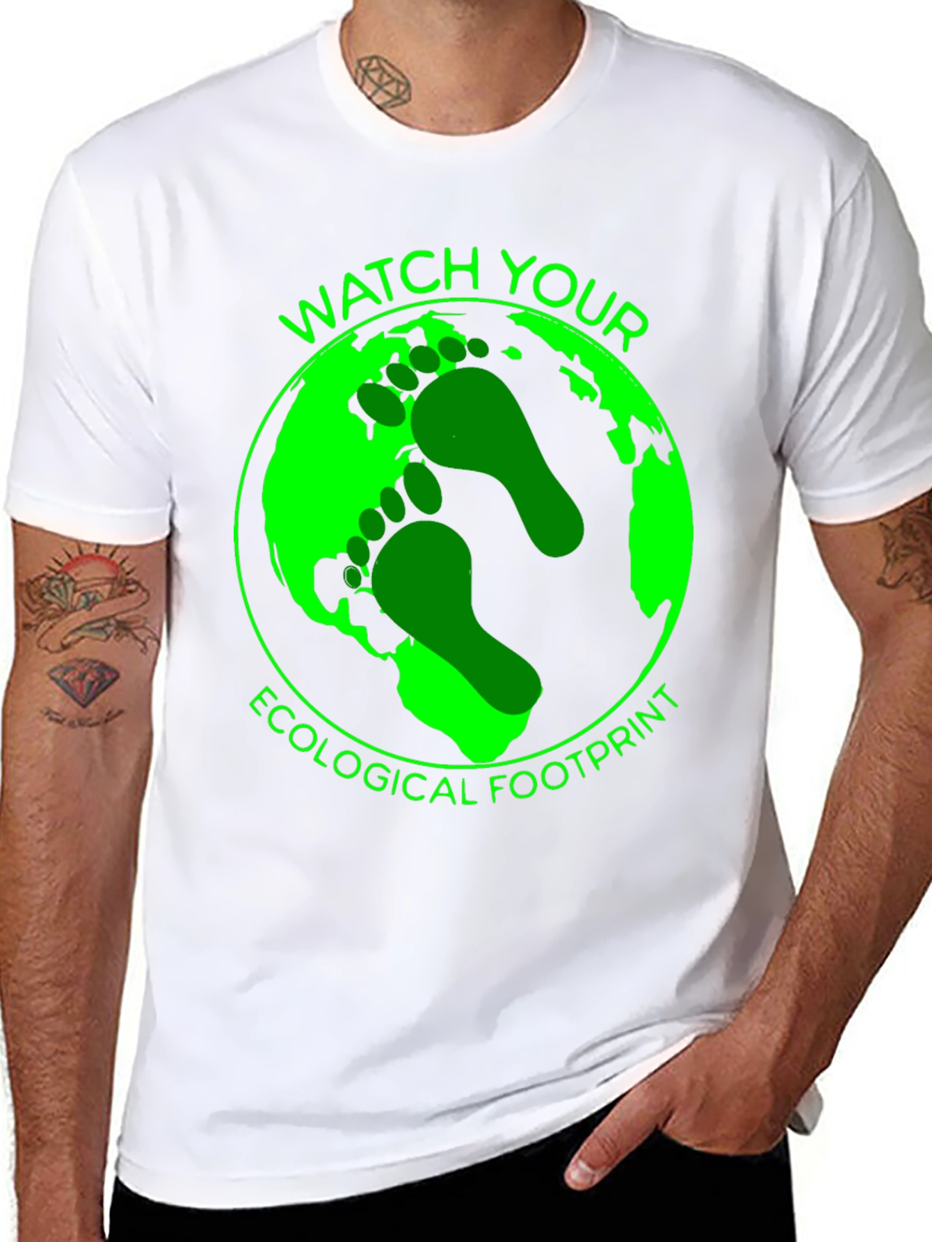 Eco Footprint Graphic Tee - Black