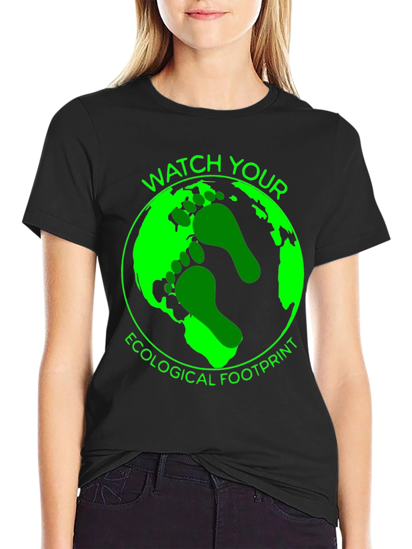 Eco Footprint Graphic Tee - Black