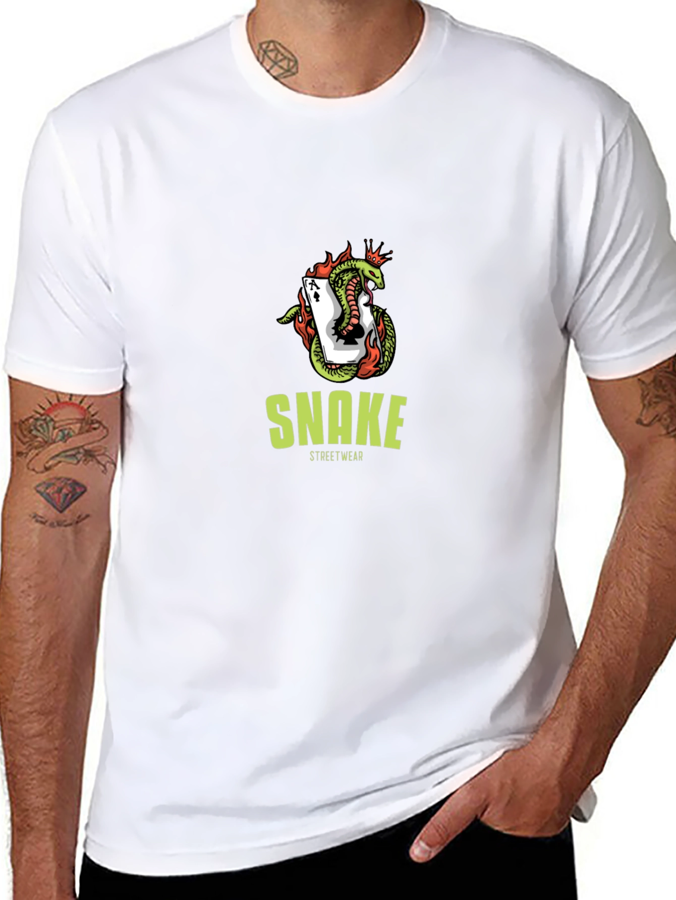 Snake Streetwear Graphic Tee - Black