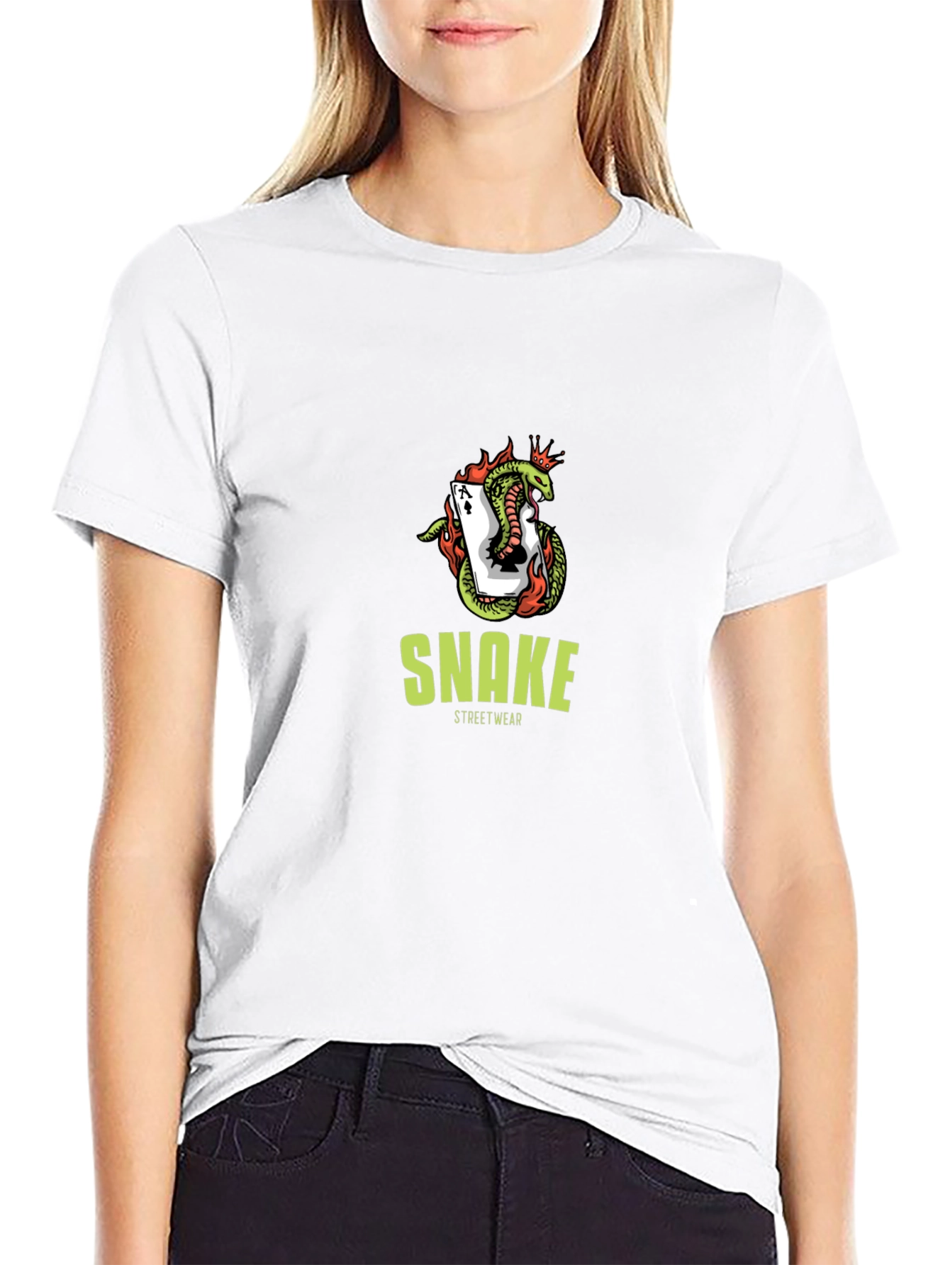 Snake Streetwear Graphic Tee - Black