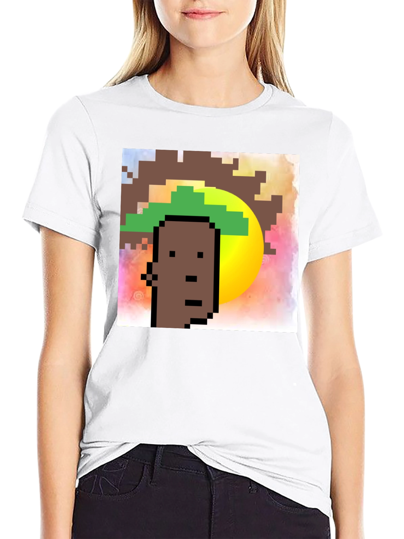 Pixel Art Graphic Tee - Crypto Punk Style Shirt