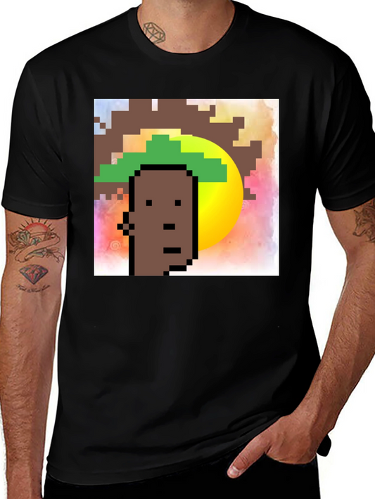 Pixel Art Graphic Tee - Crypto Punk Style Shirt