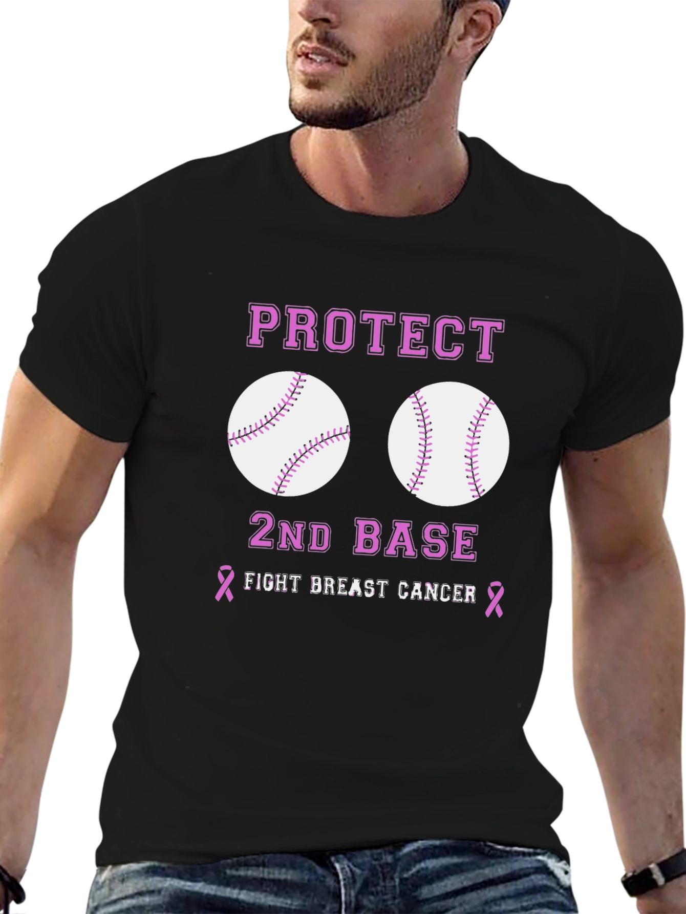 Protect 2nd Base Breast Cancer Awareness T-Shirt