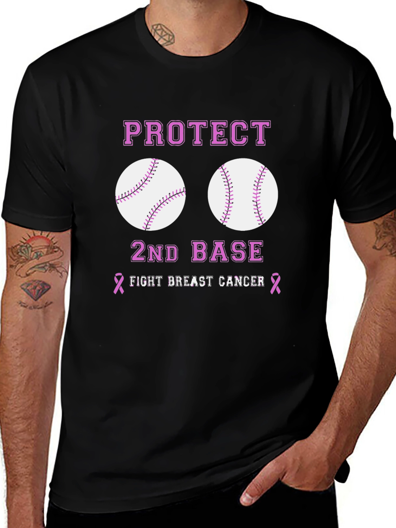 Protect 2nd Base Breast Cancer Awareness T-Shirt
