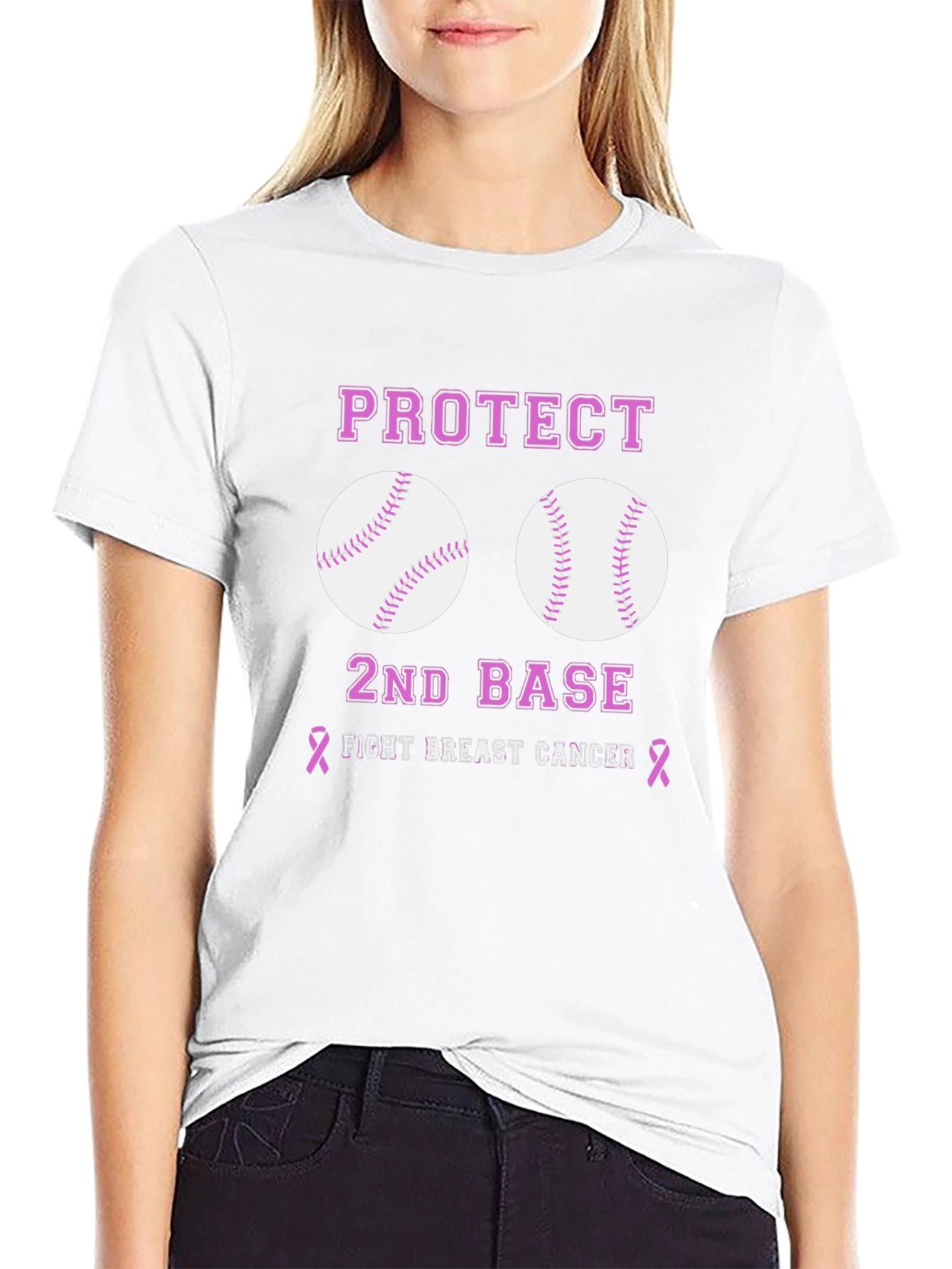 Protect 2nd Base Breast Cancer Awareness T-Shirt
