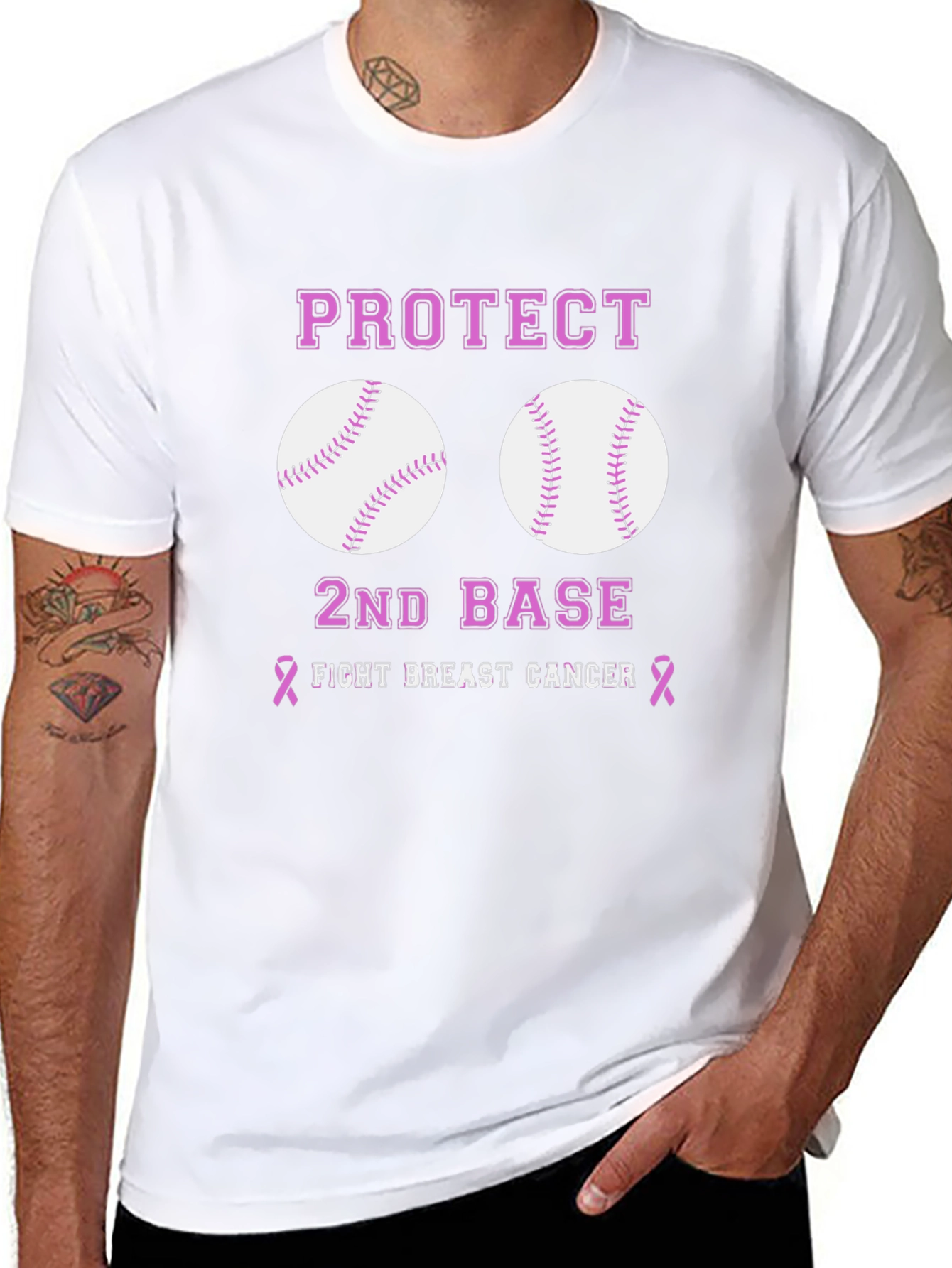 Protect 2nd Base Breast Cancer Awareness T-Shirt
