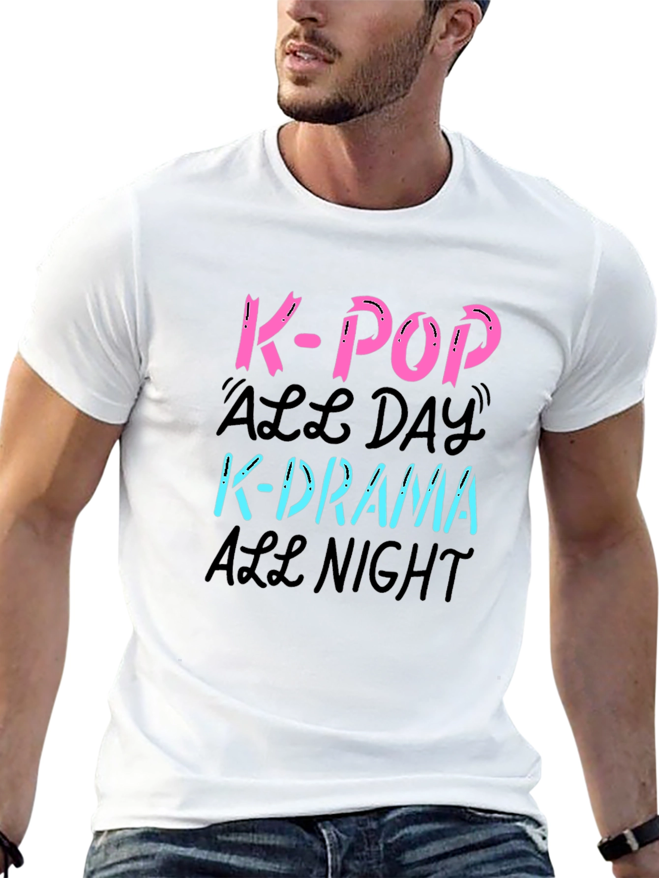 K-Pop All Day K-Drama All Night Graphic T-Shirt