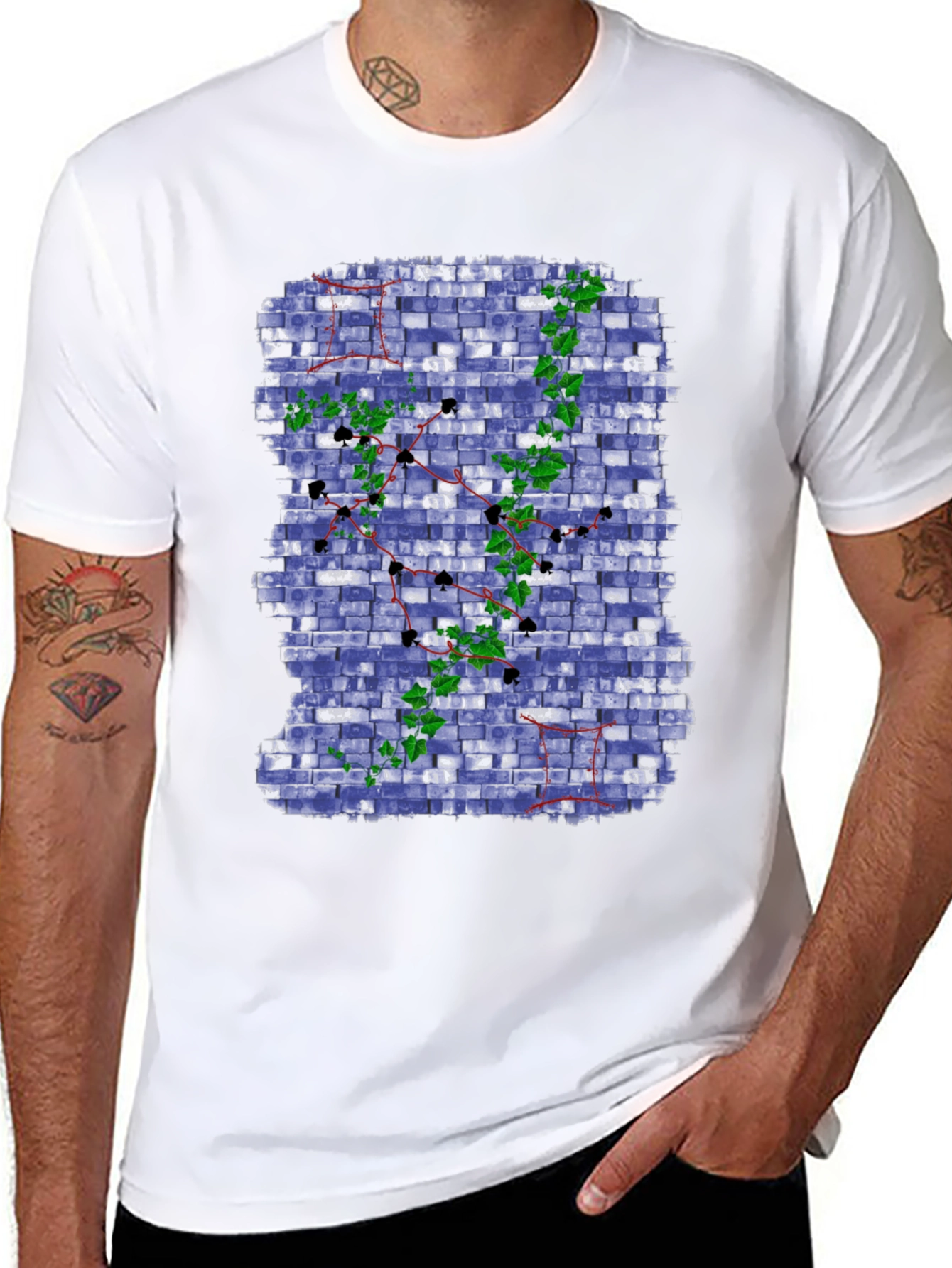 Unique Brick Wall Ivy Design Tee
