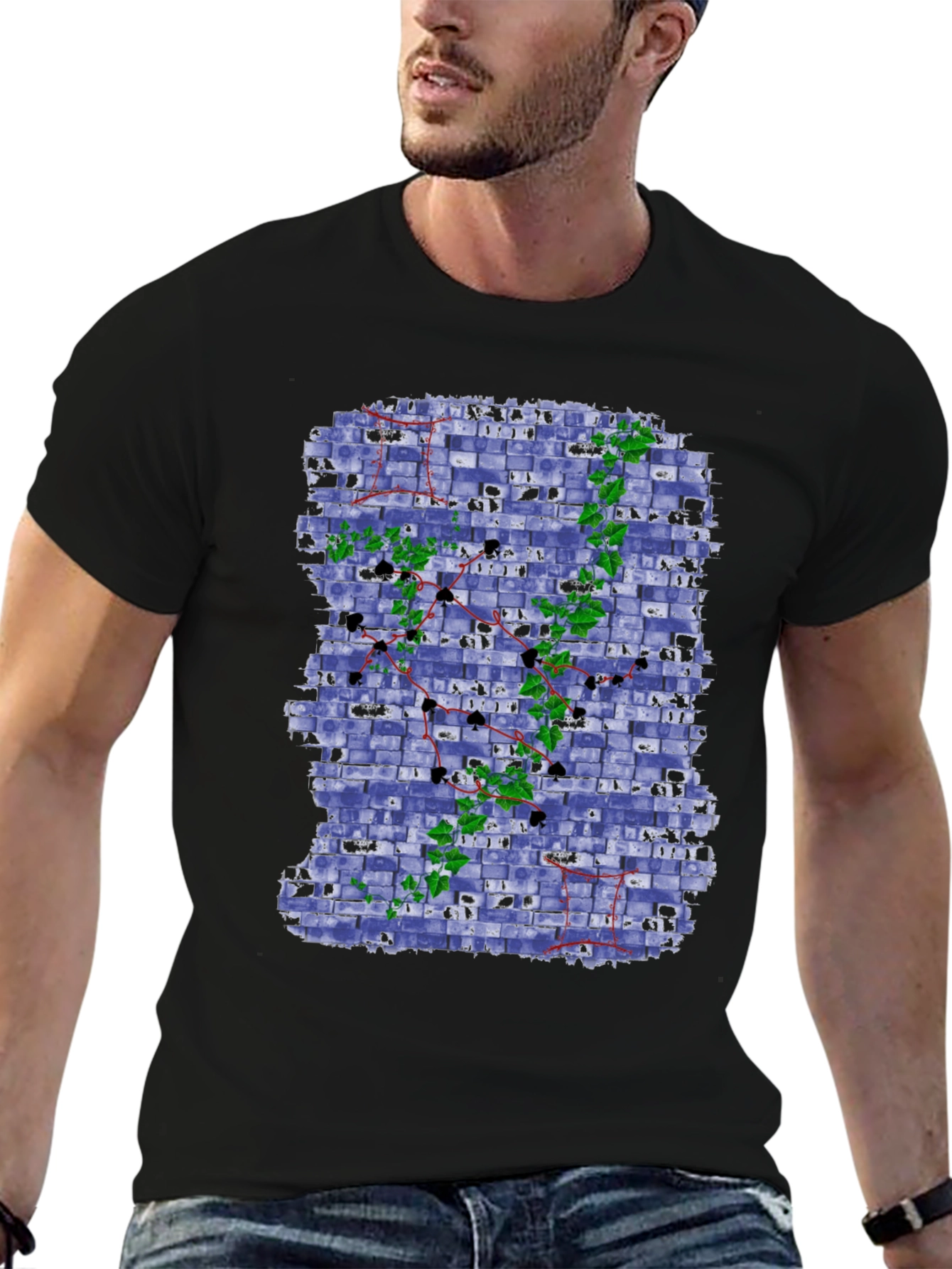 Unique Brick Wall Ivy Design Tee