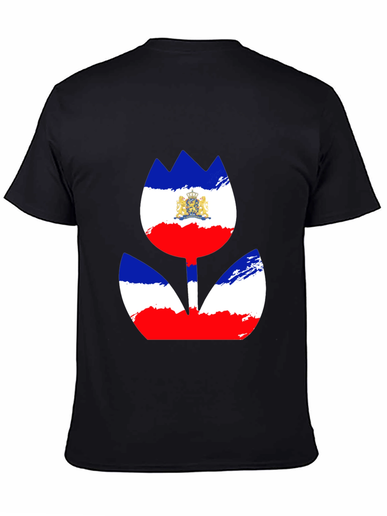 Unique Flower Flag Graphic Tee - Stylish Black Shirt