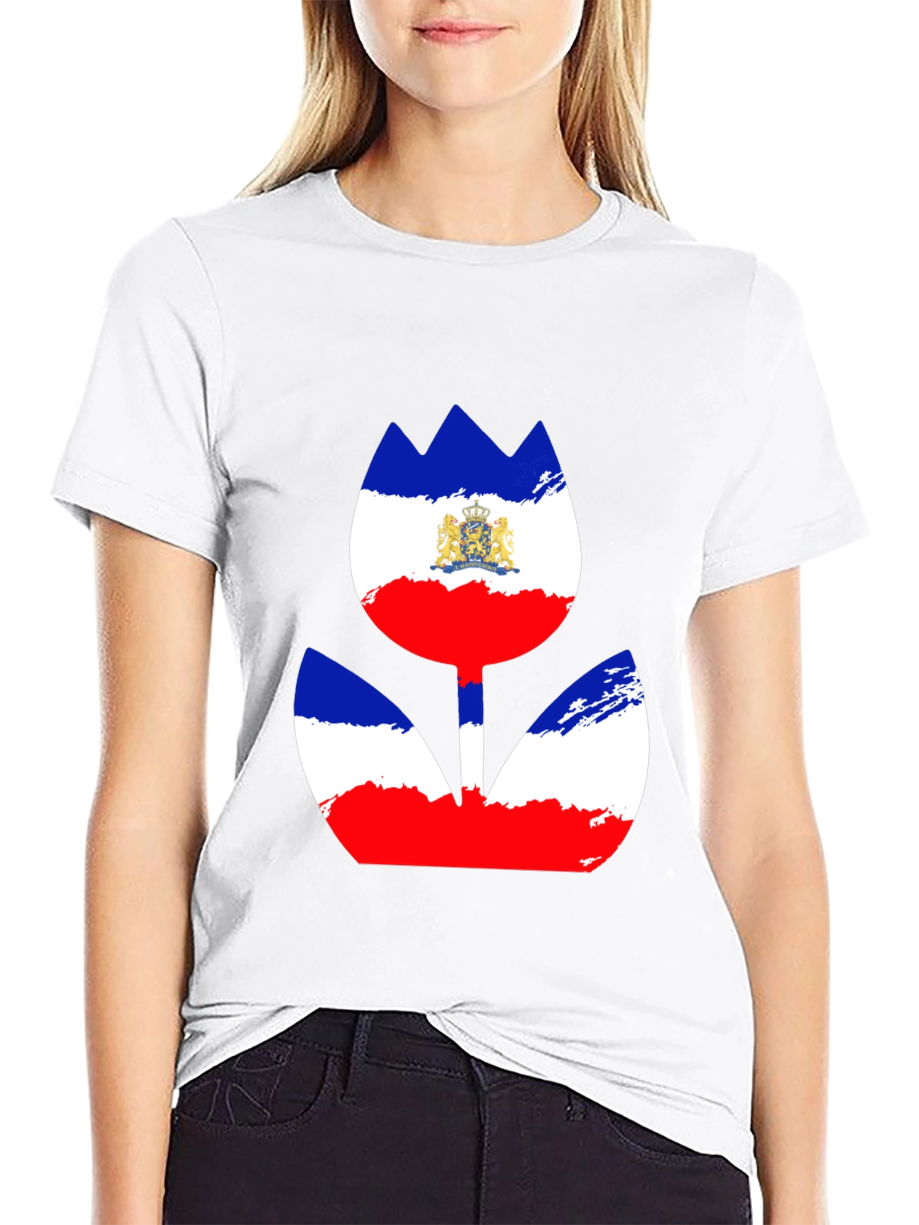 Unique Flower Flag Graphic Tee - Stylish Black Shirt