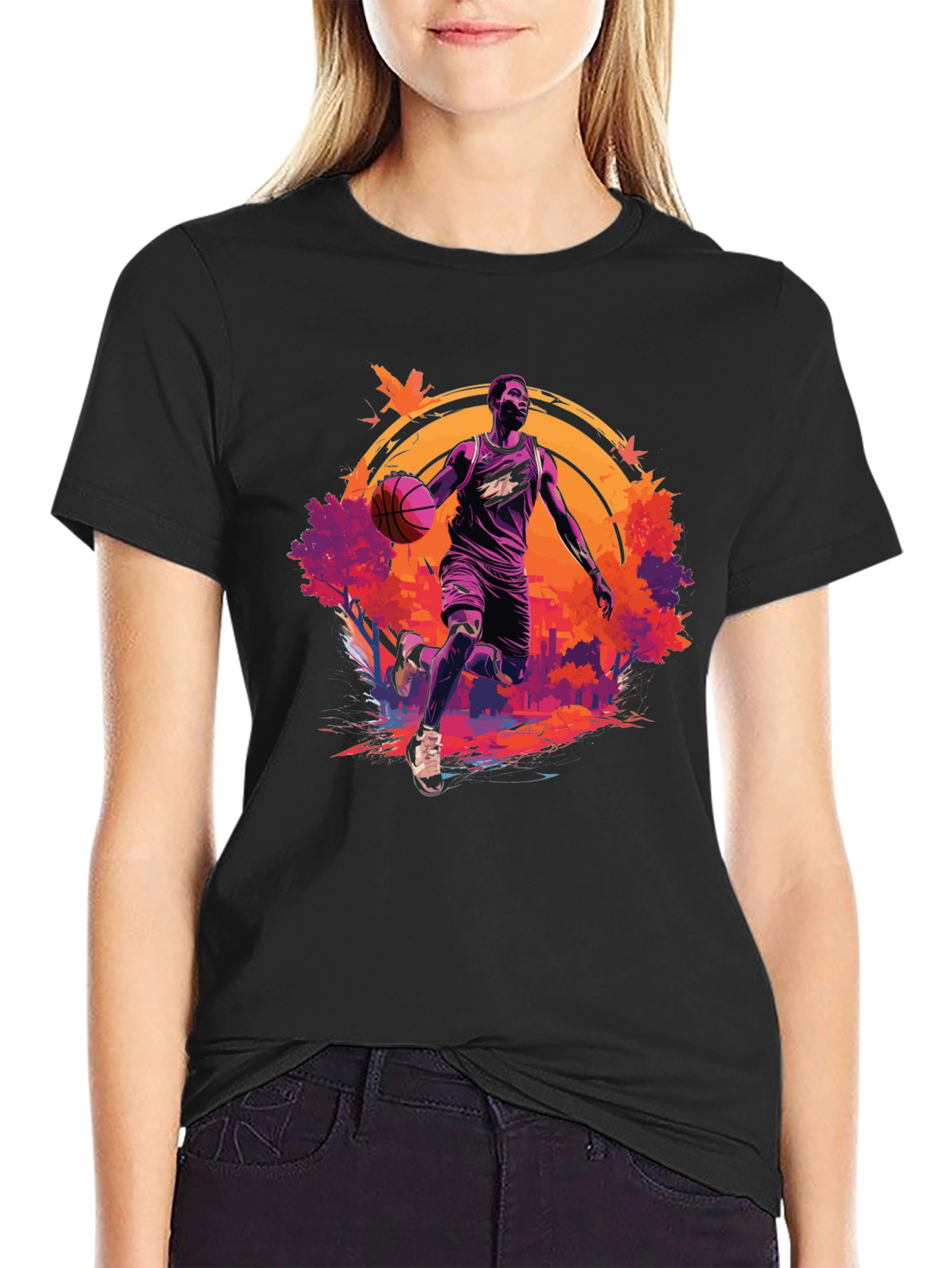 Basketball Player Graphic Black T-Shirt