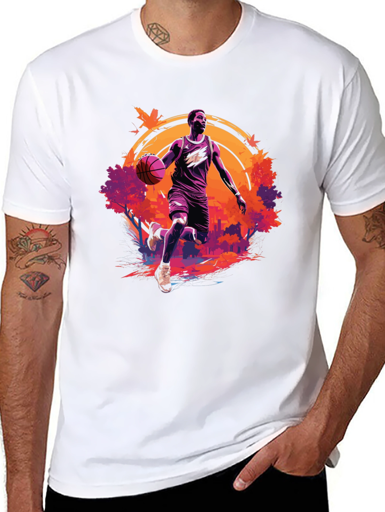 Basketball Player Graphic Black T-Shirt