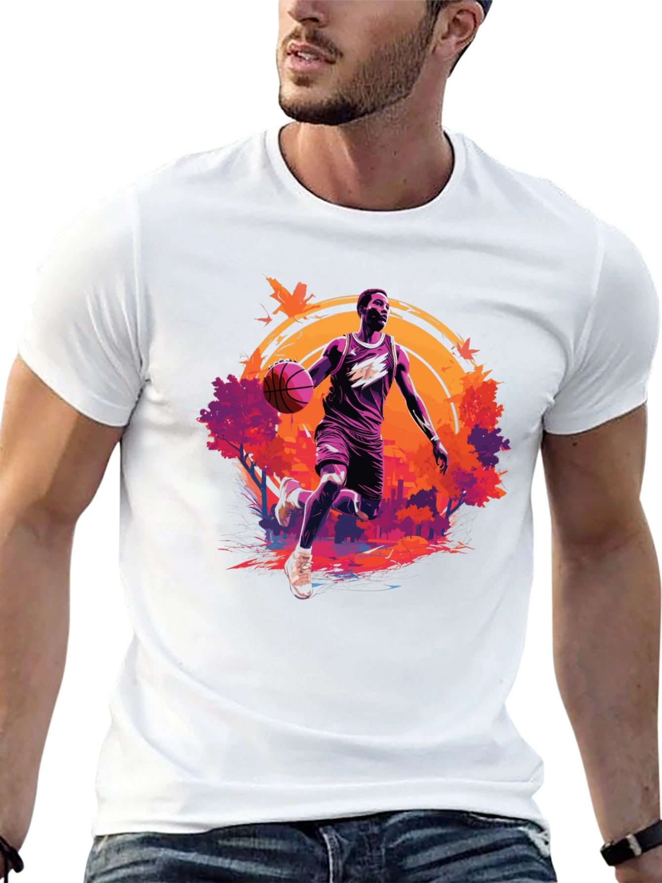 Basketball Player Graphic Black T-Shirt