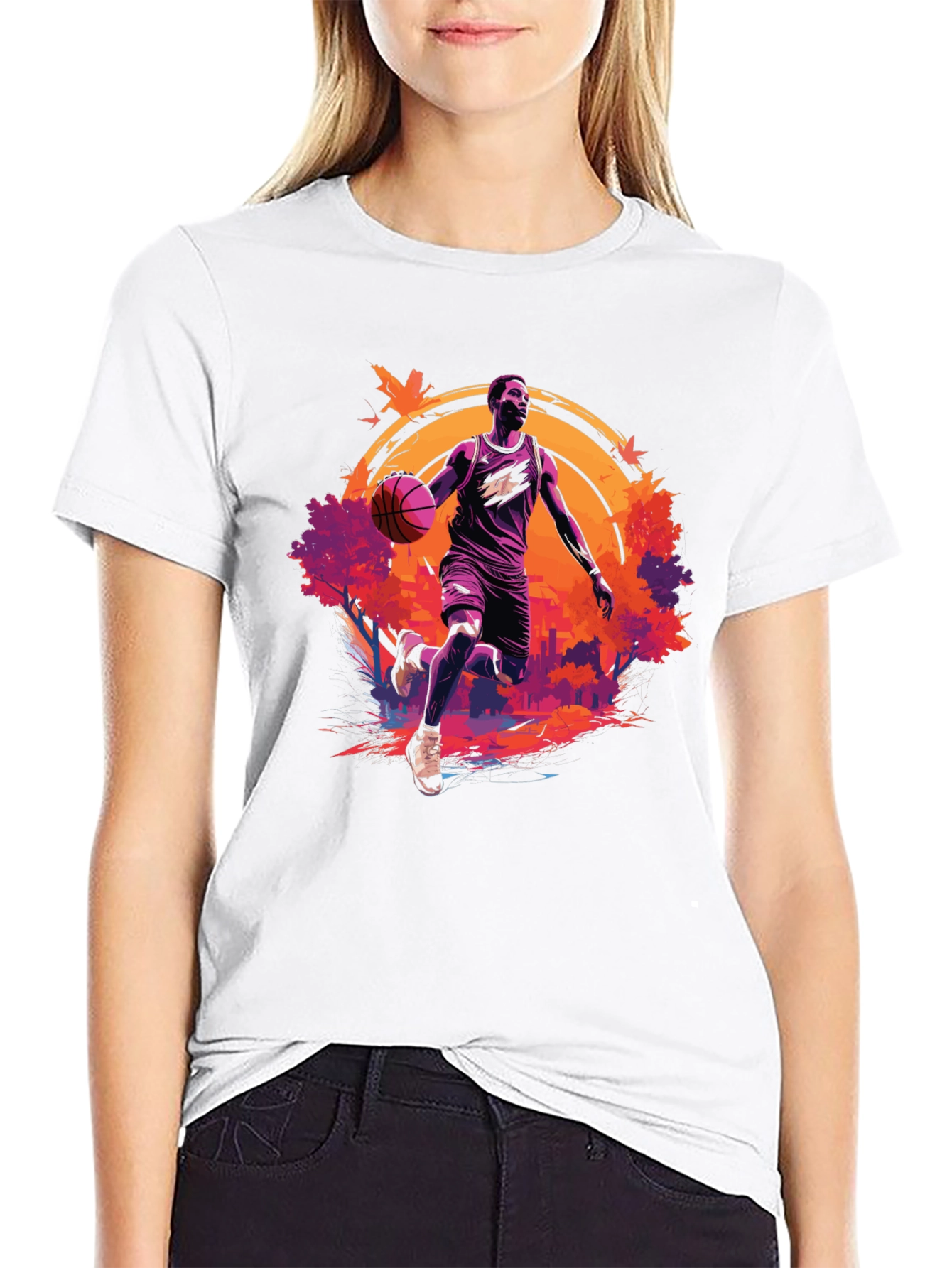 Basketball Player Graphic Black T-Shirt
