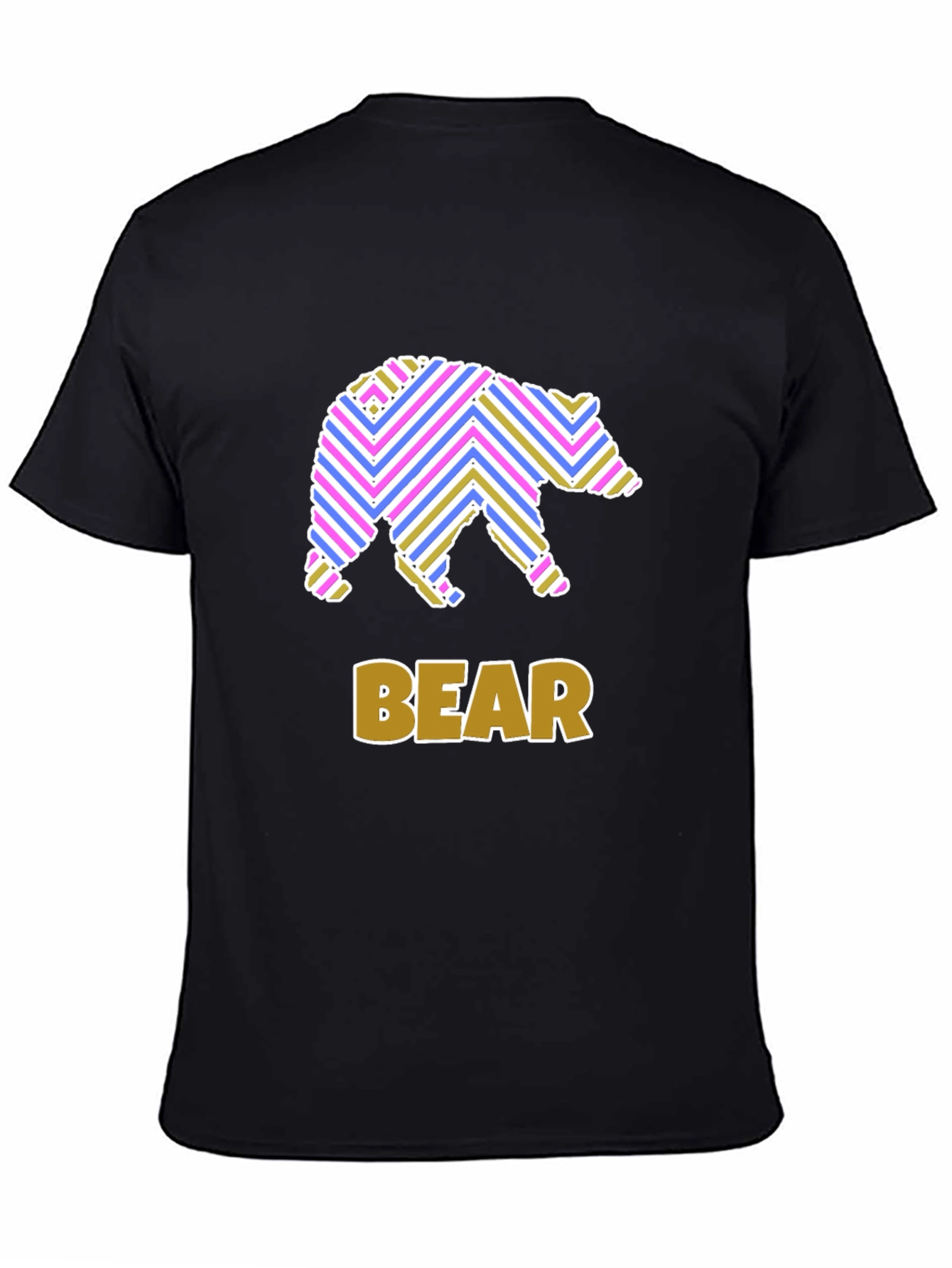 Stripped Bear Graphic T-Shirt