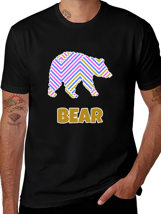 Stripped Bear Graphic T-Shirt