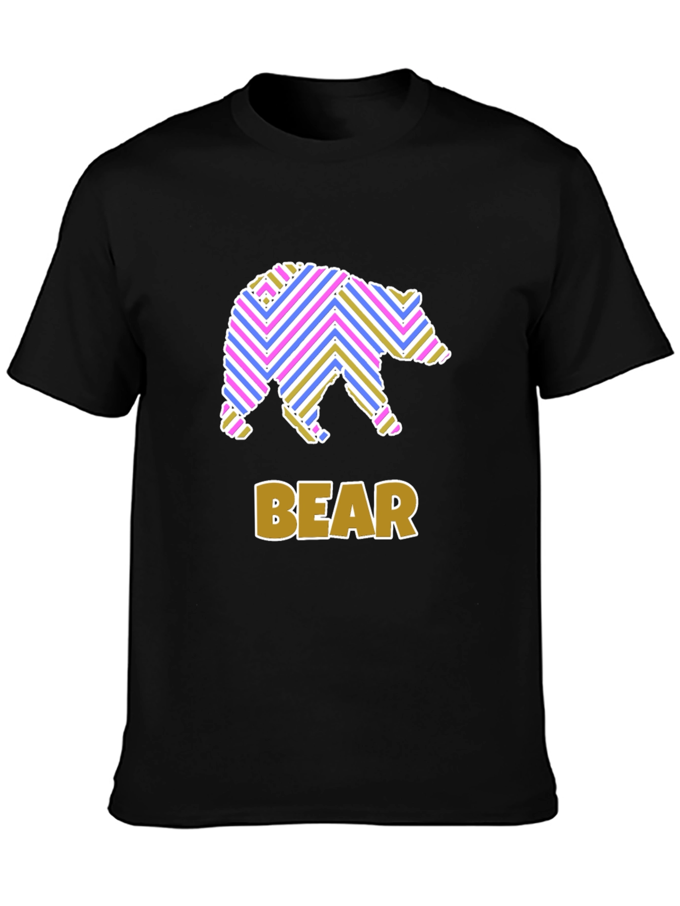 Stripped Bear Graphic T-Shirt