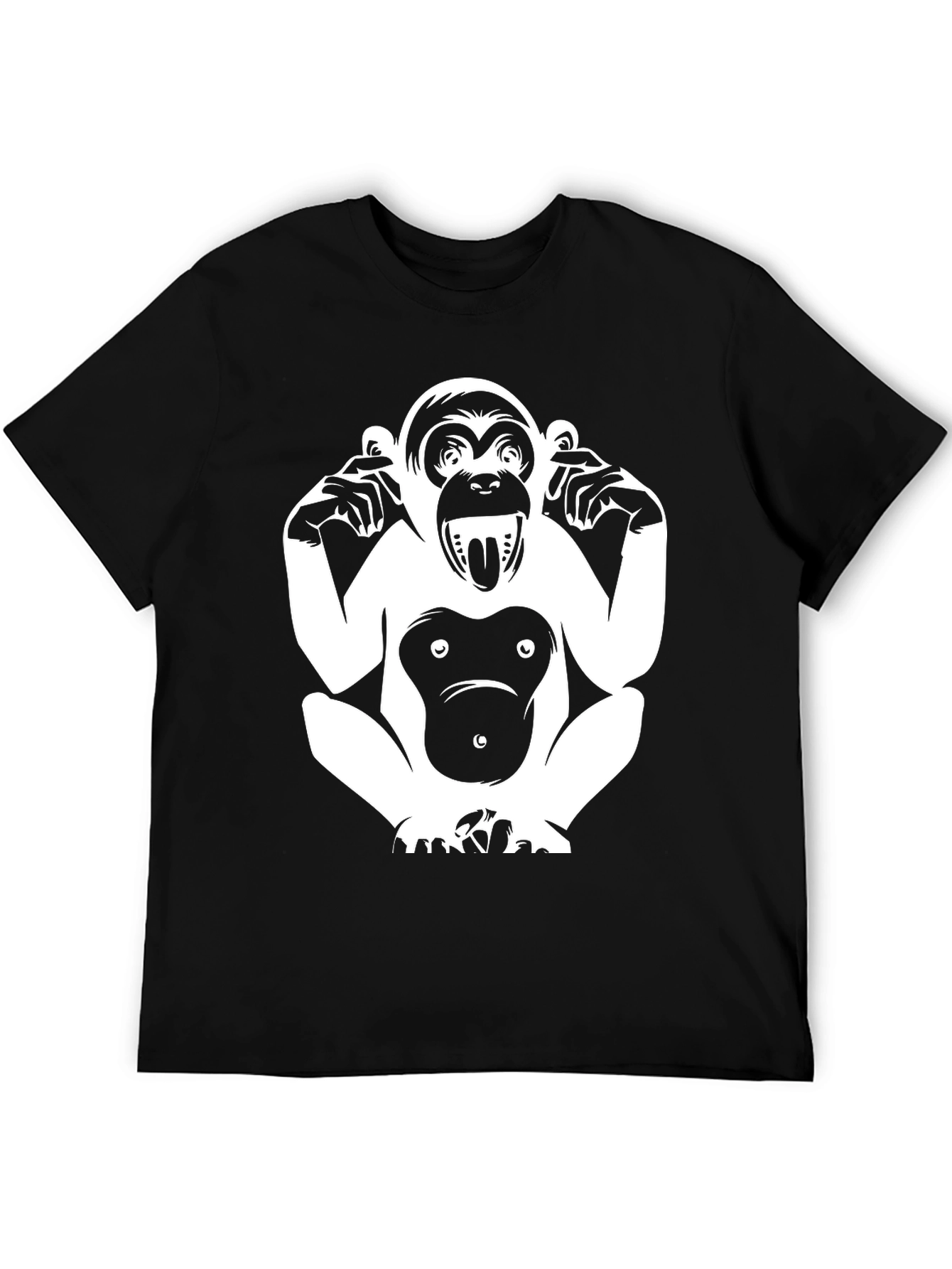 Hear No Evil Monkey Graphic Tee - Black