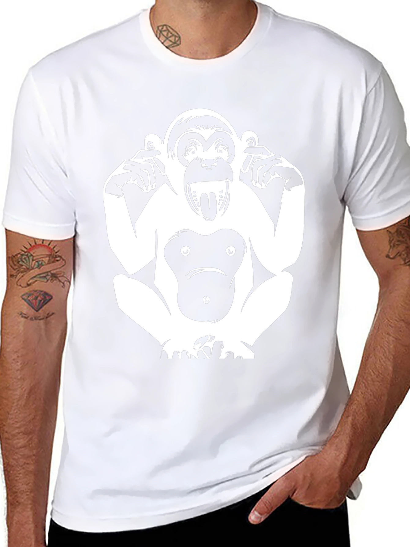 Hear No Evil Monkey Graphic Tee - Black
