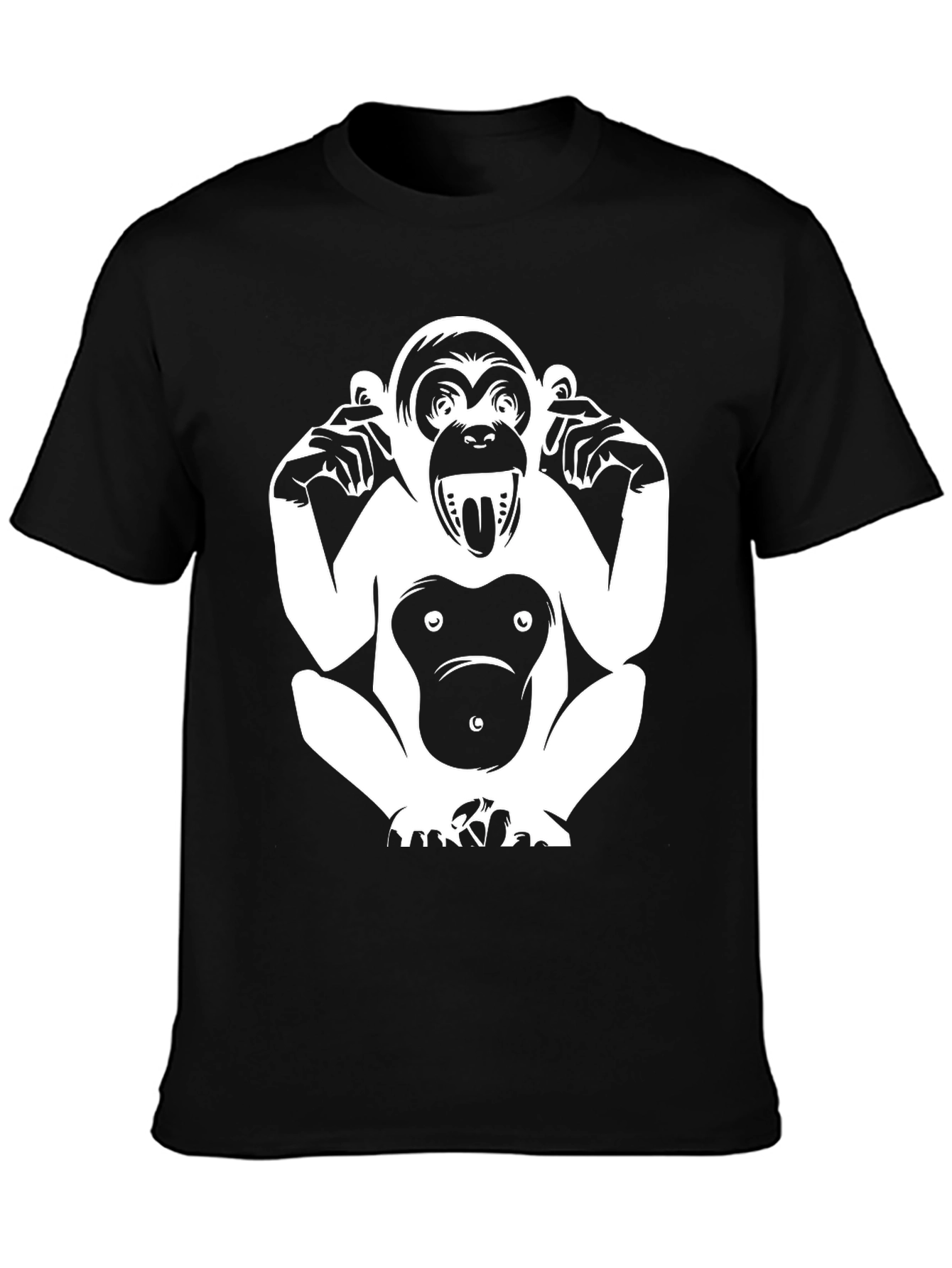 Hear No Evil Monkey Graphic Tee - Black