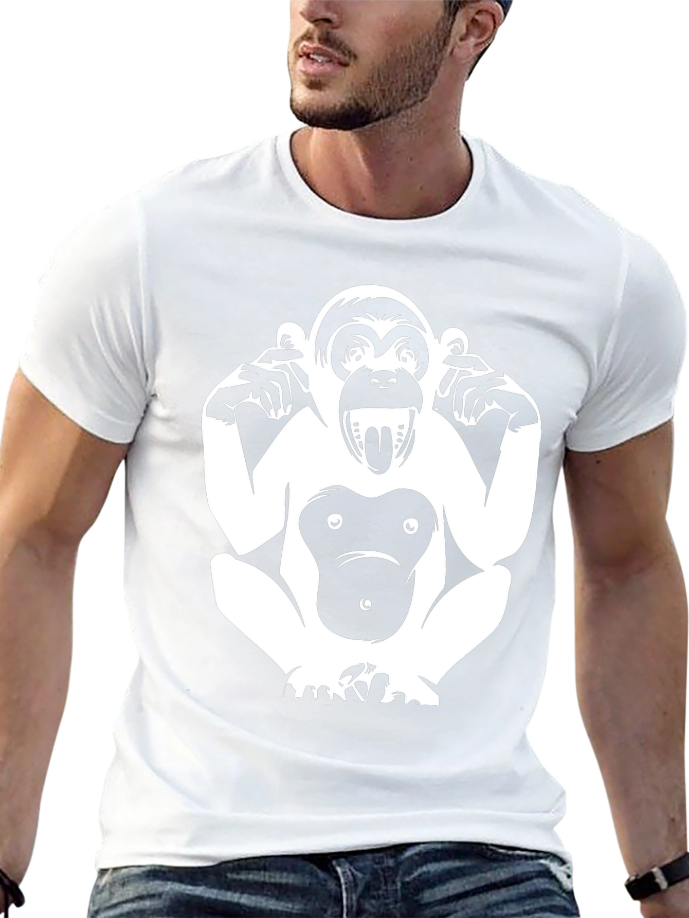 Hear No Evil Monkey Graphic Tee - Black