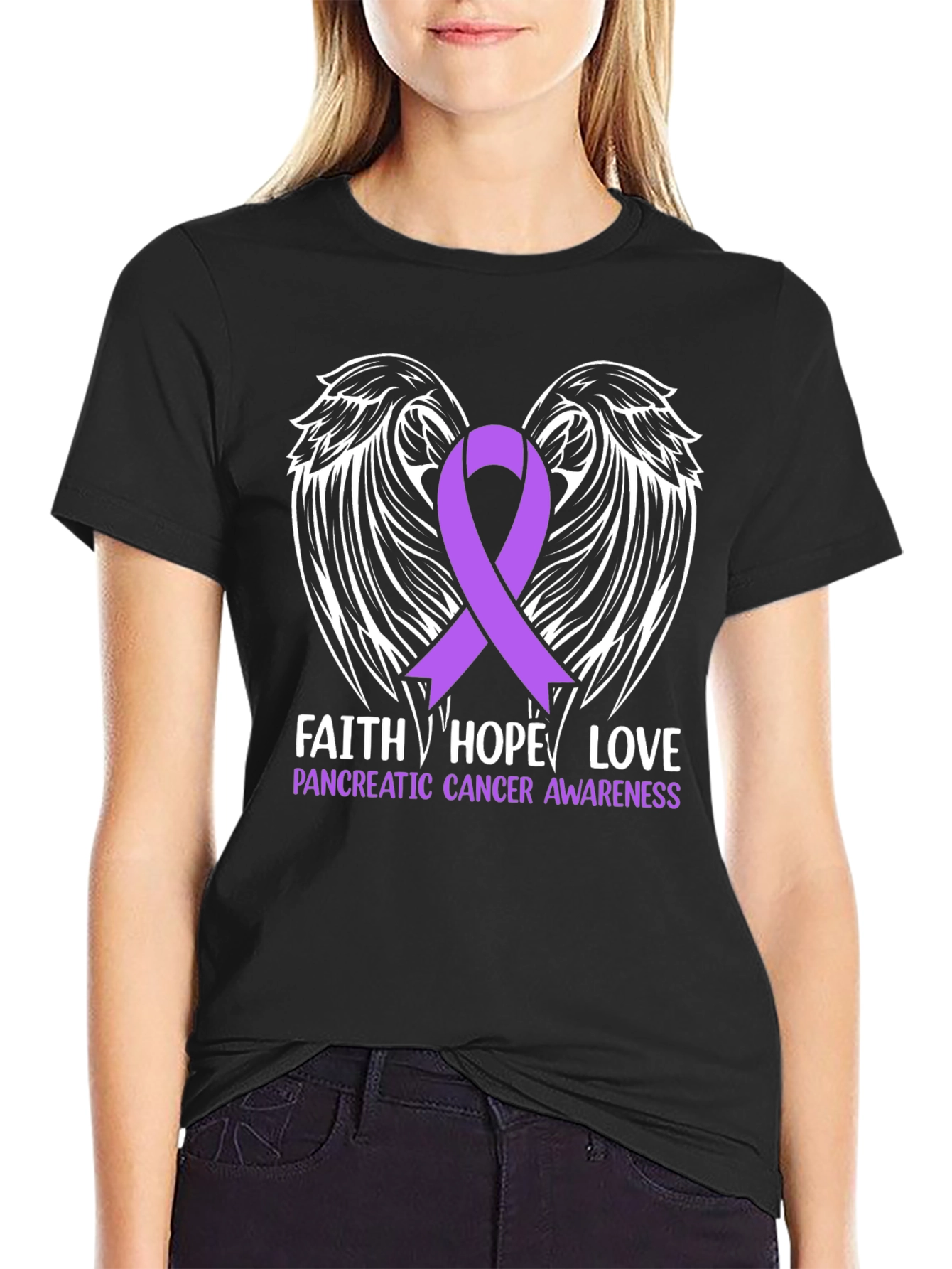 Faith Hope Love Pancreatic Cancer Awareness T-Shirt