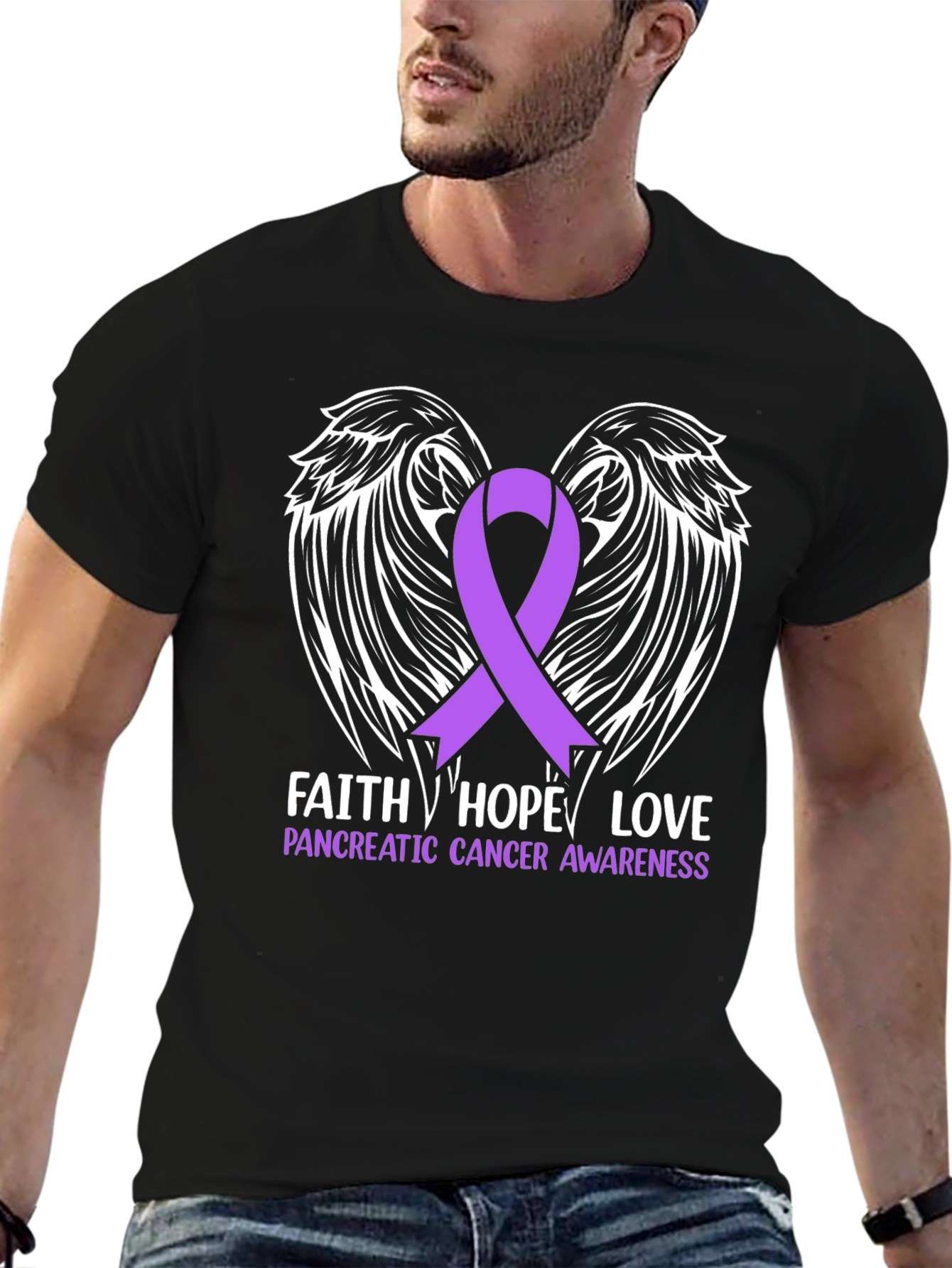 Faith Hope Love Pancreatic Cancer Awareness T-Shirt