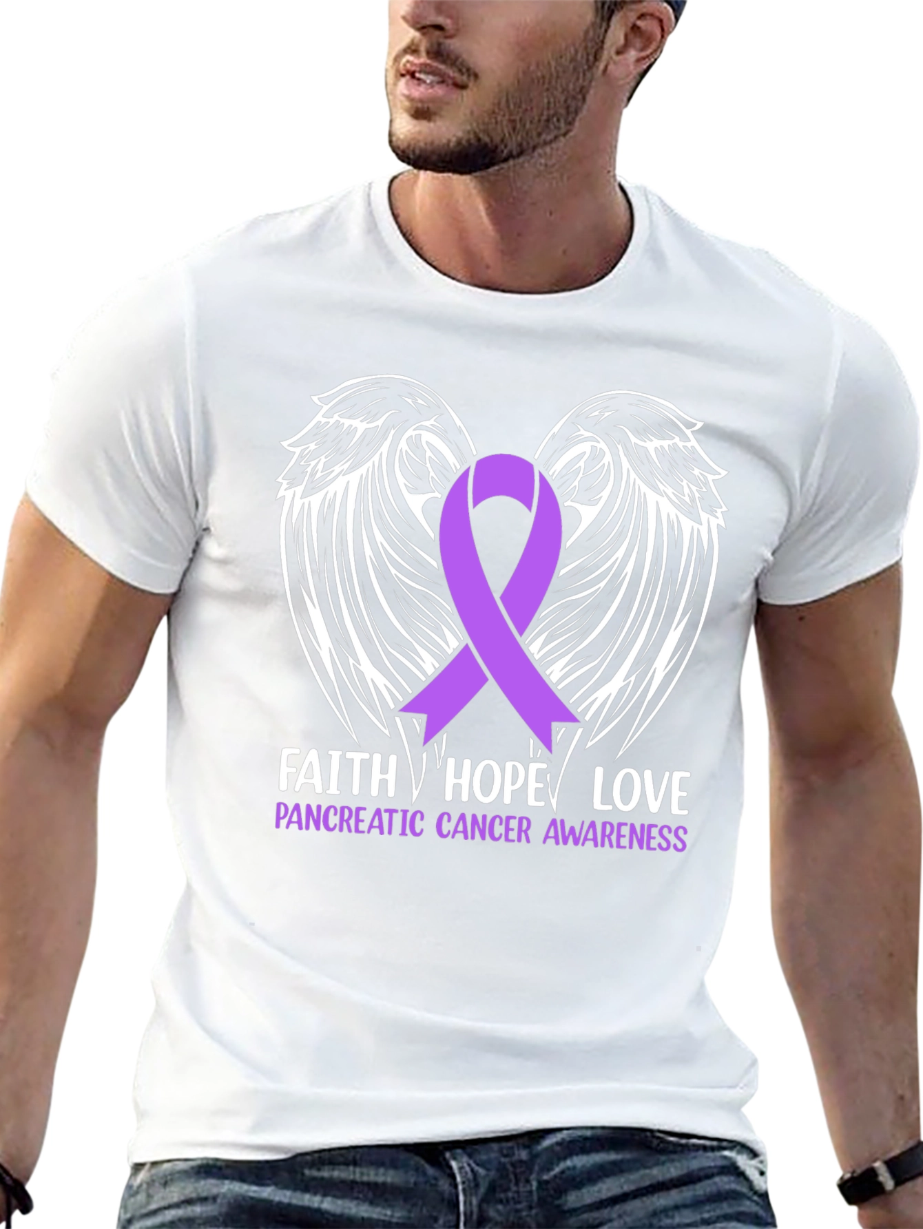 Faith Hope Love Pancreatic Cancer Awareness T-Shirt