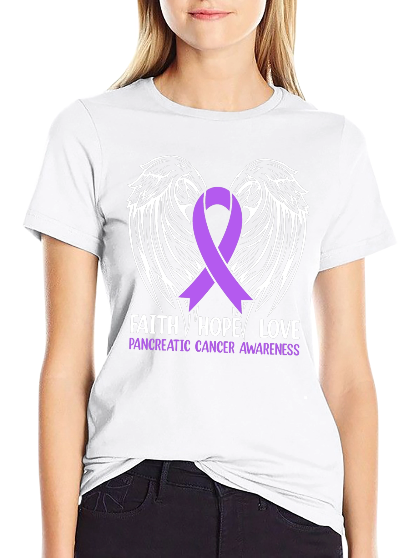 Faith Hope Love Pancreatic Cancer Awareness T-Shirt