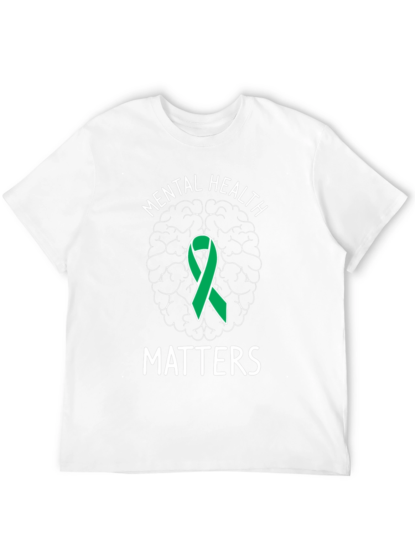 Mental Health Matters T-Shirt Brain Ribbon Support