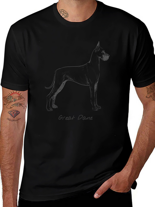 Great Dane Outline Black T-Shirt